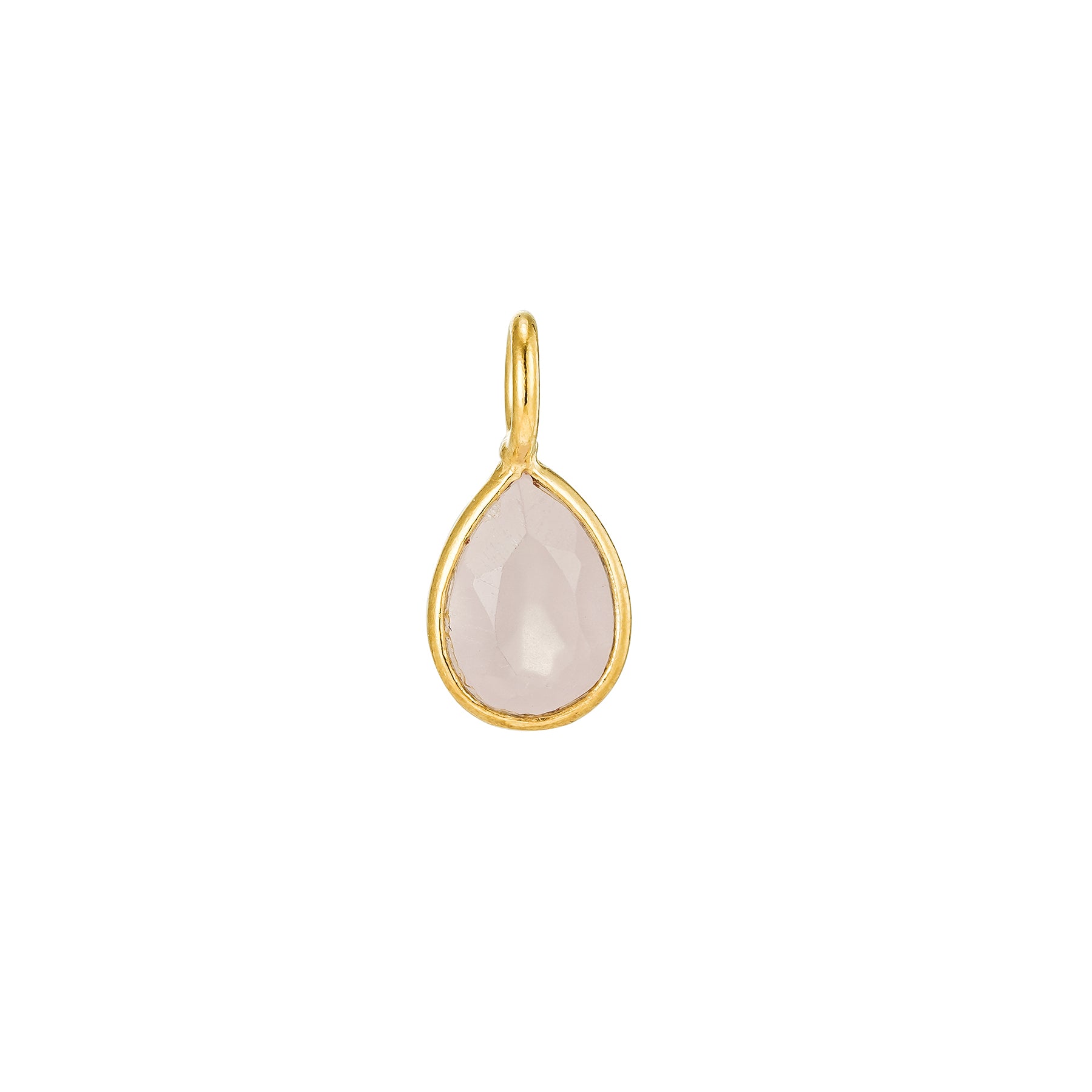 Gold Rose Quartz Teardrop Pendant