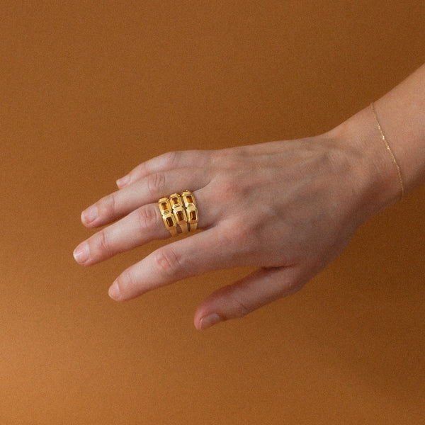 Gold Ochre Bezel Ring