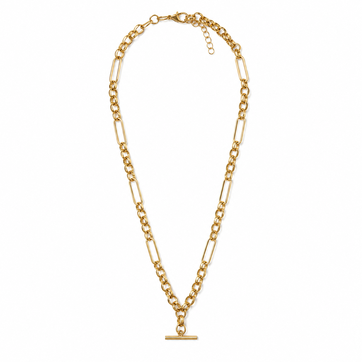 Gold T Bar Link Necklace | Waterproof