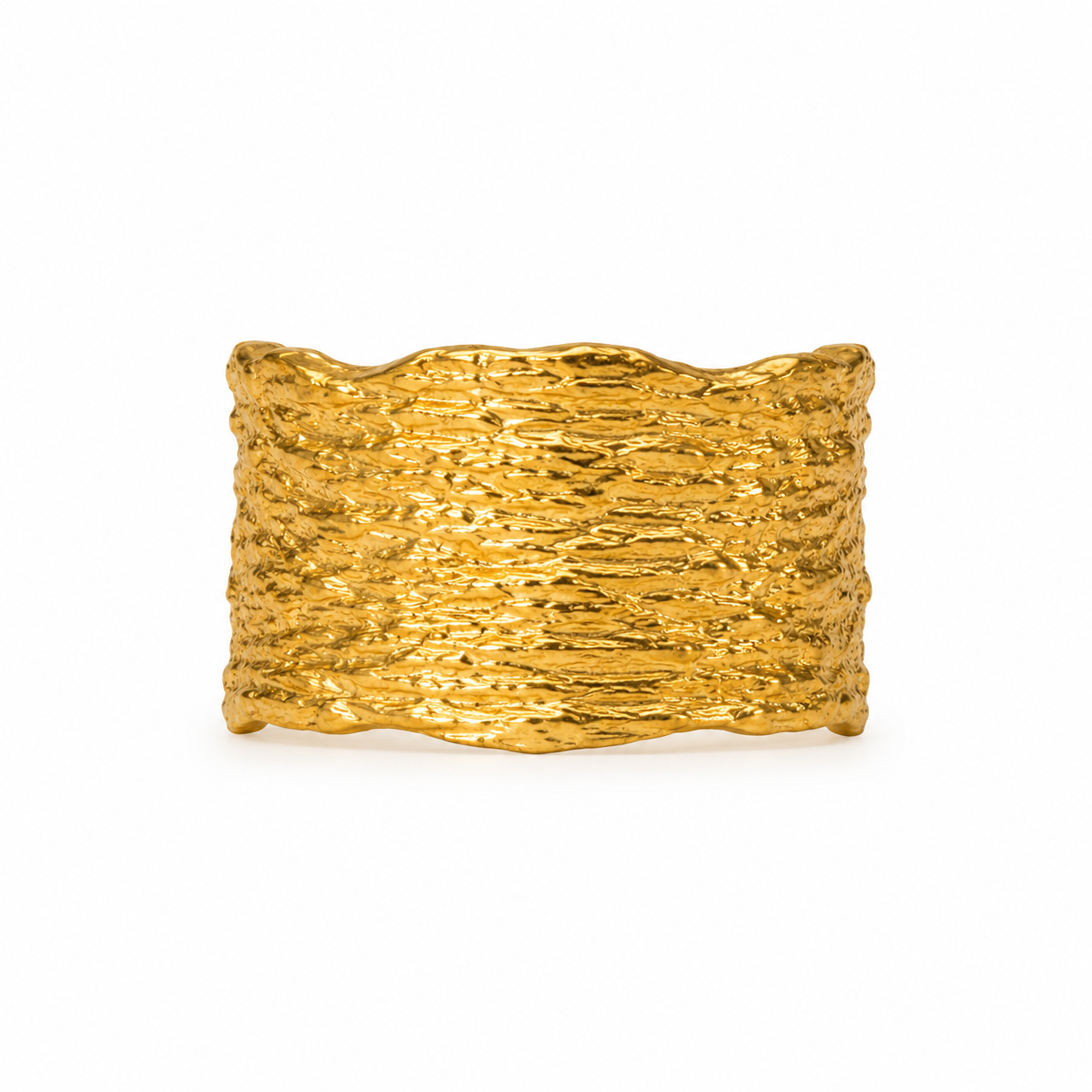 Wide Textured Band Ring