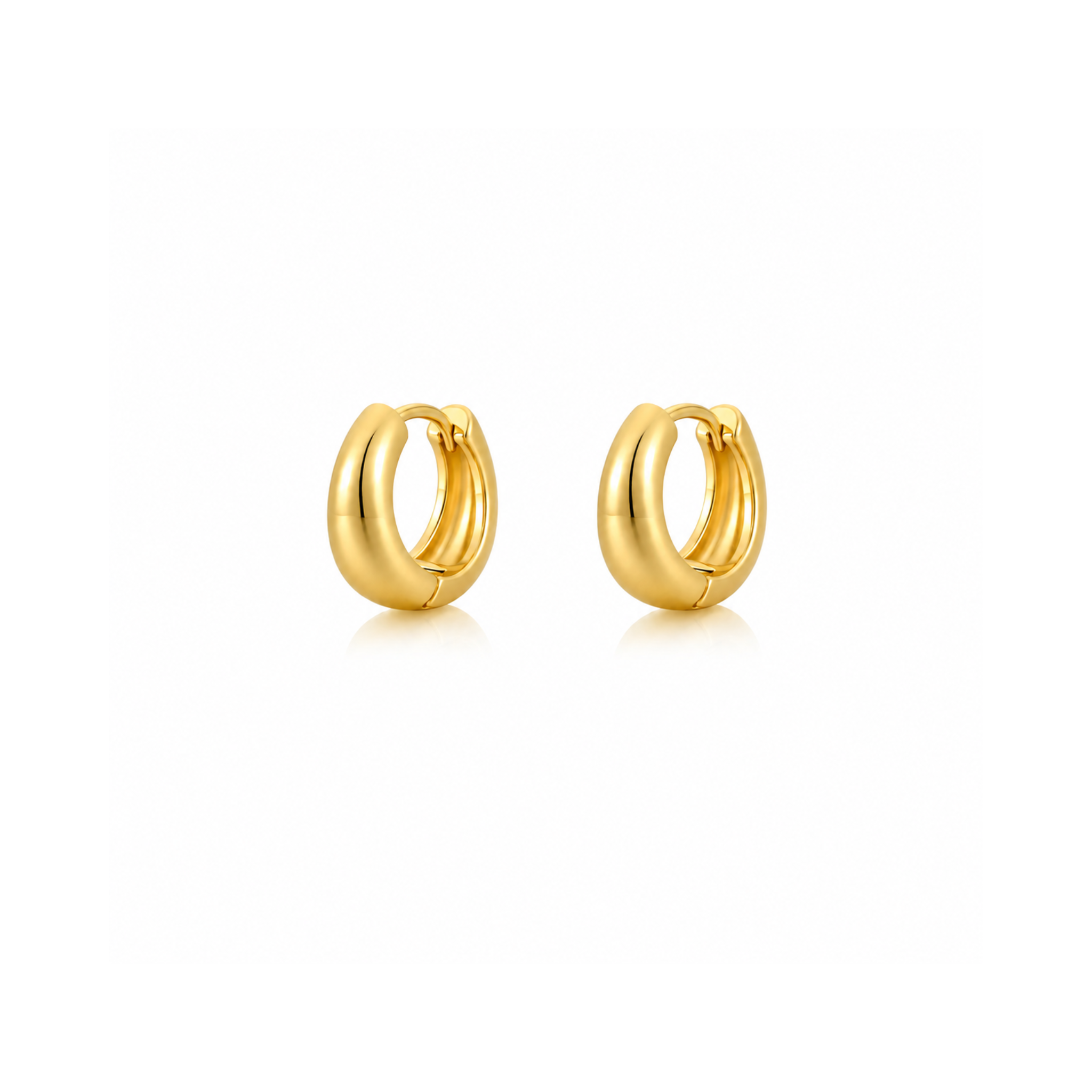 Gold Mini Minimal Tapered Hoops | Waterproof