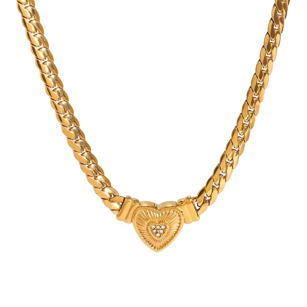 Heart Cuban Statement Chain | Waterproof
