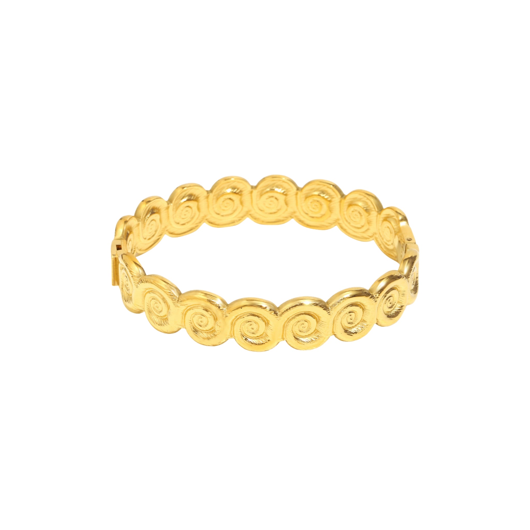 Gold Shell Conch Swirl Bangle