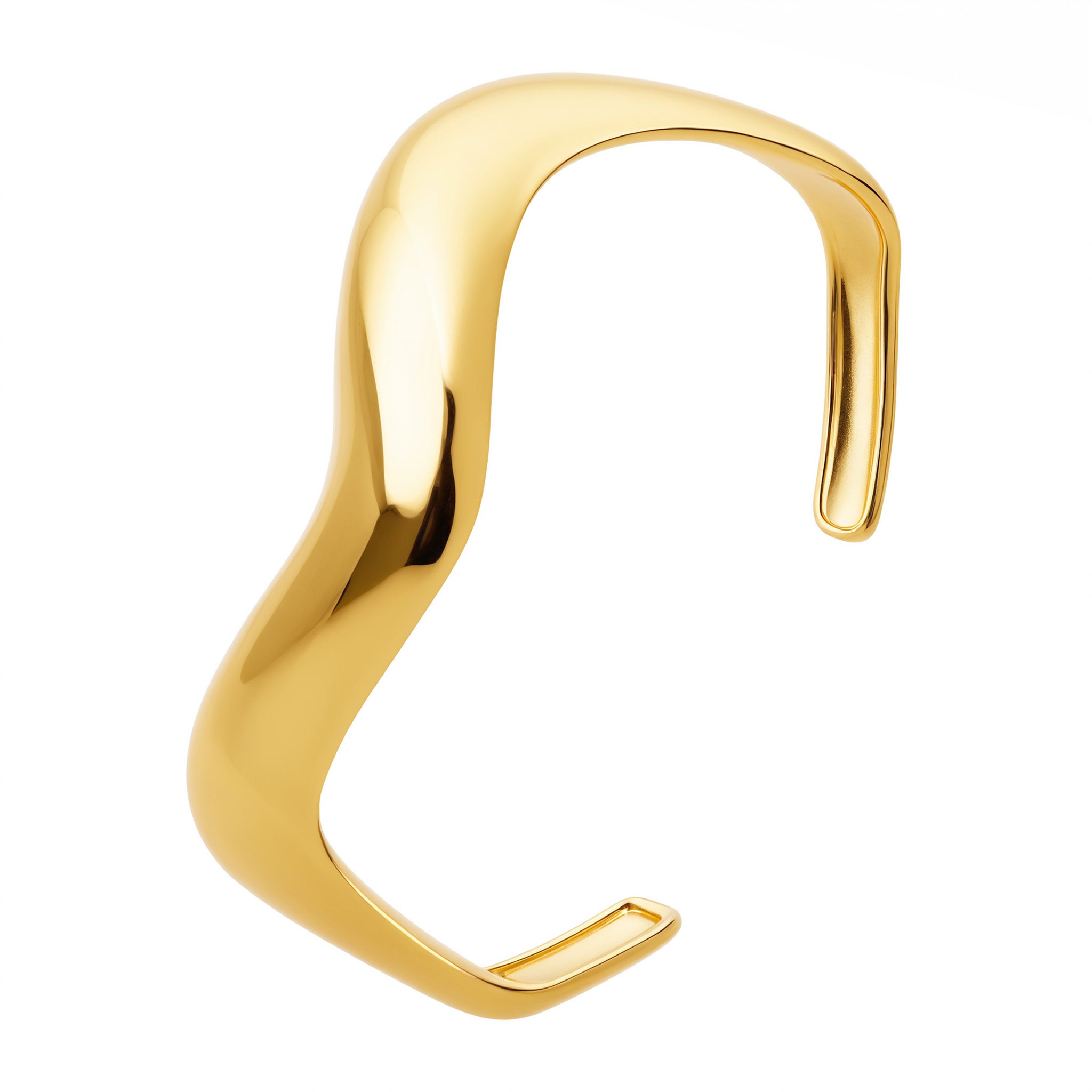 Gold Chunky Wave Cuff Bangle