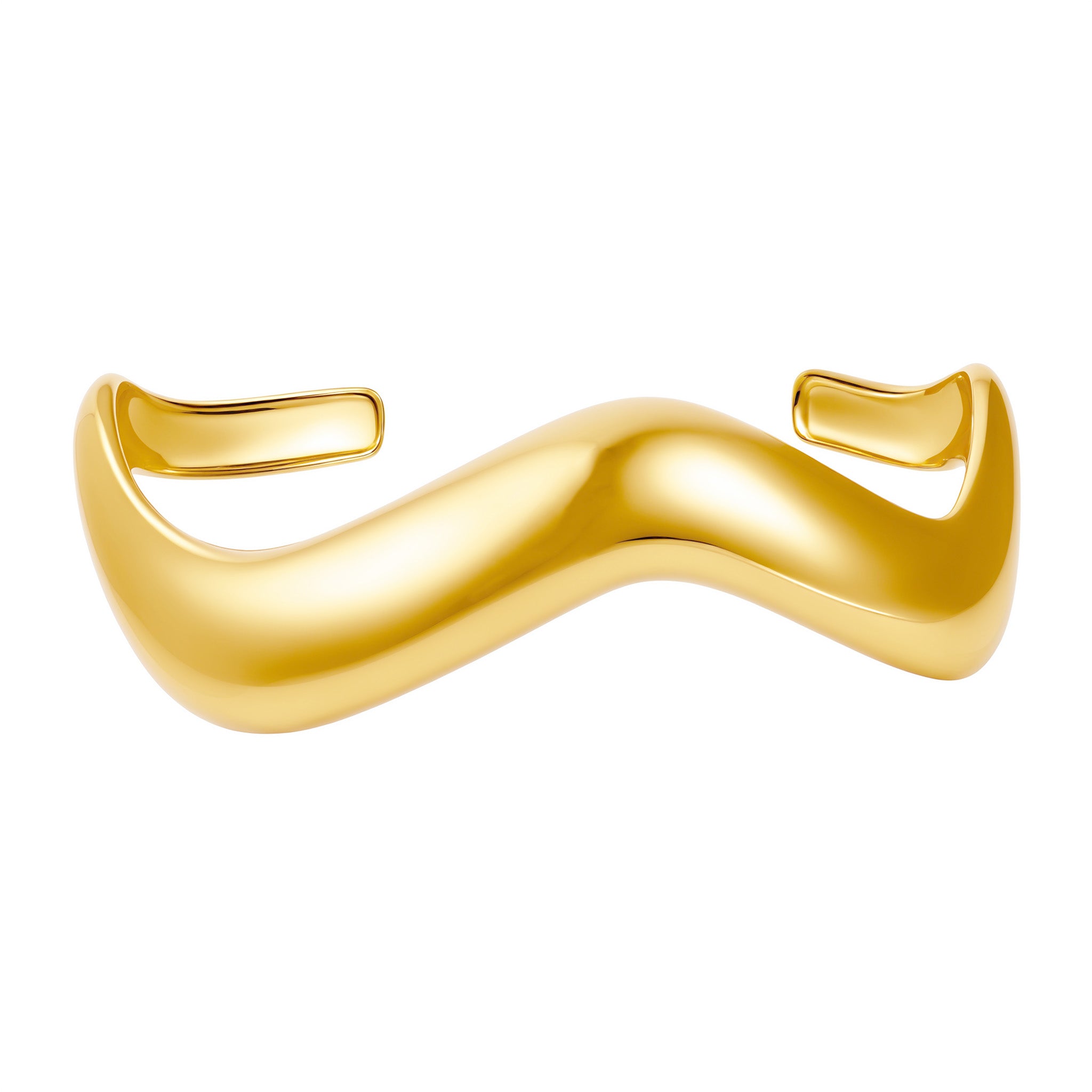 Gold Chunky Wave Cuff Bangle