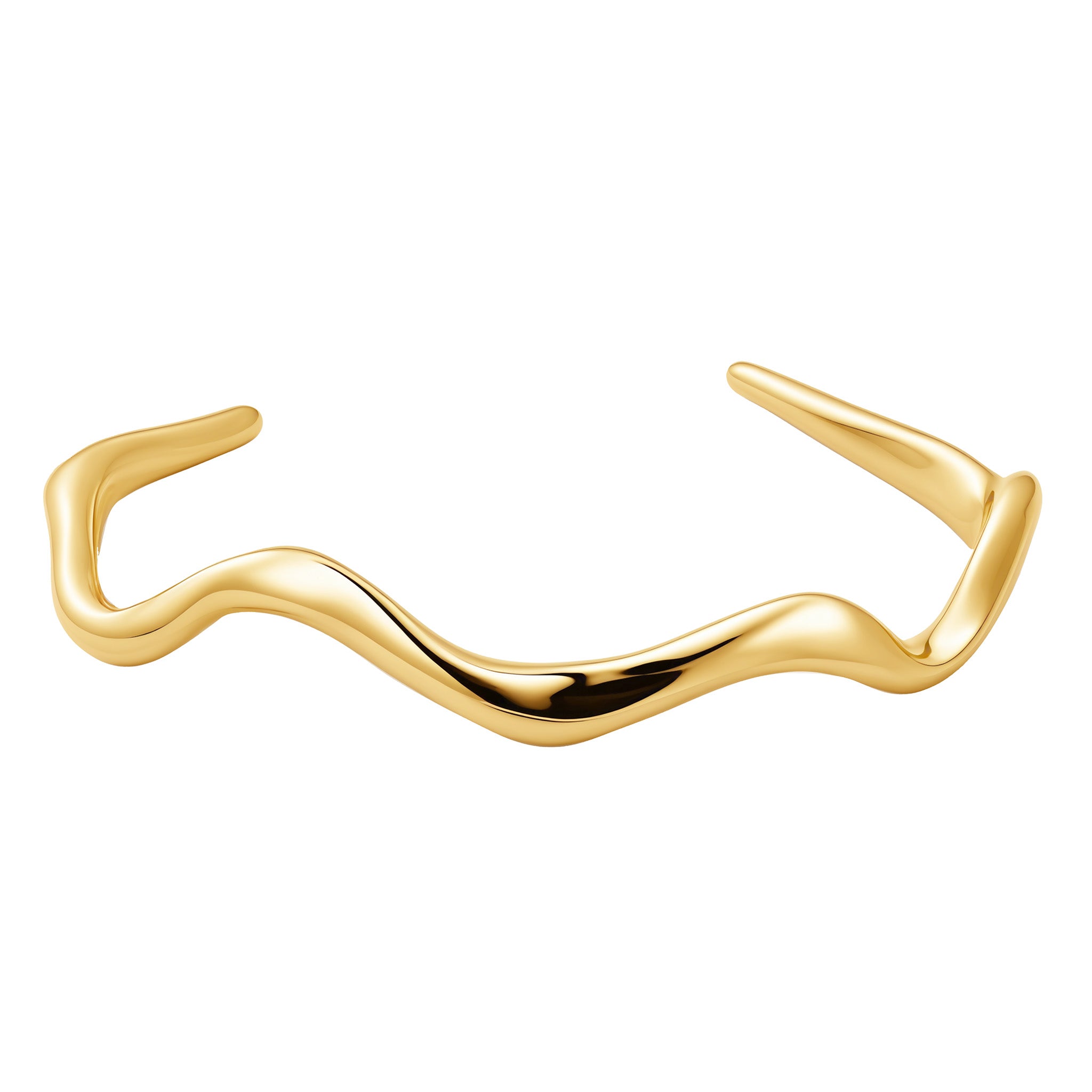 Gold Irregular Wavy Cuff Bangle