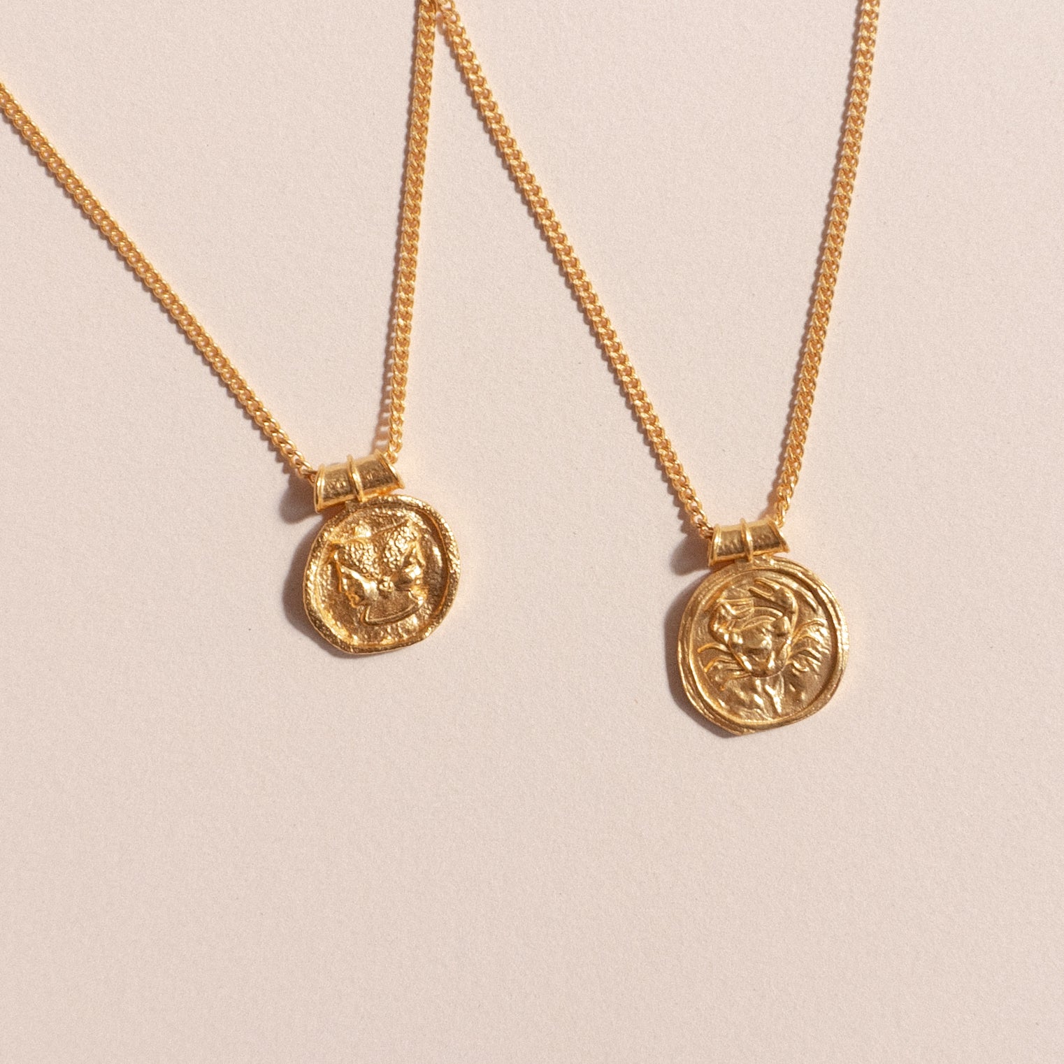 Gold Greek God Coin Necklace | Waterproof