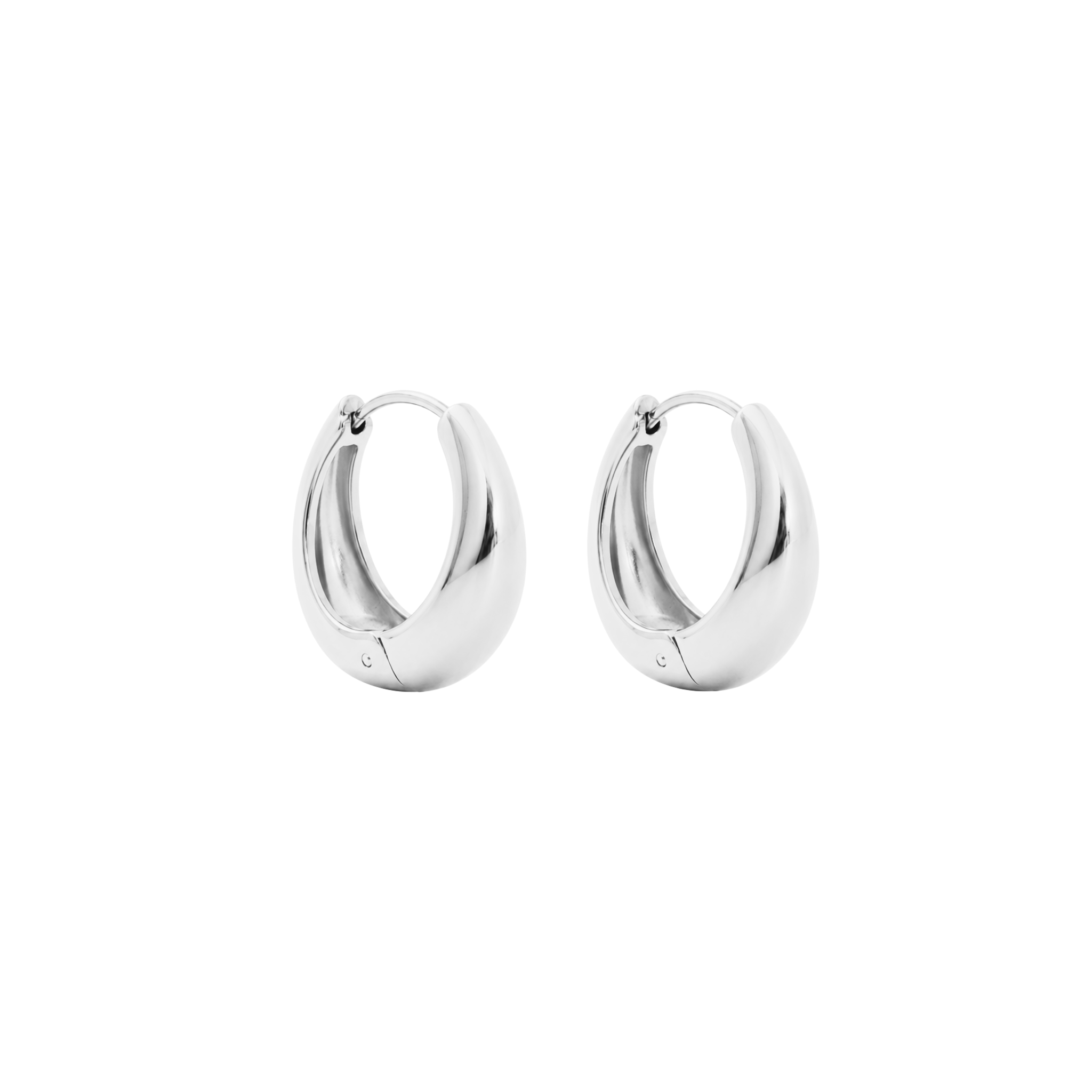 Silver Tapered Hoops | Waterproof