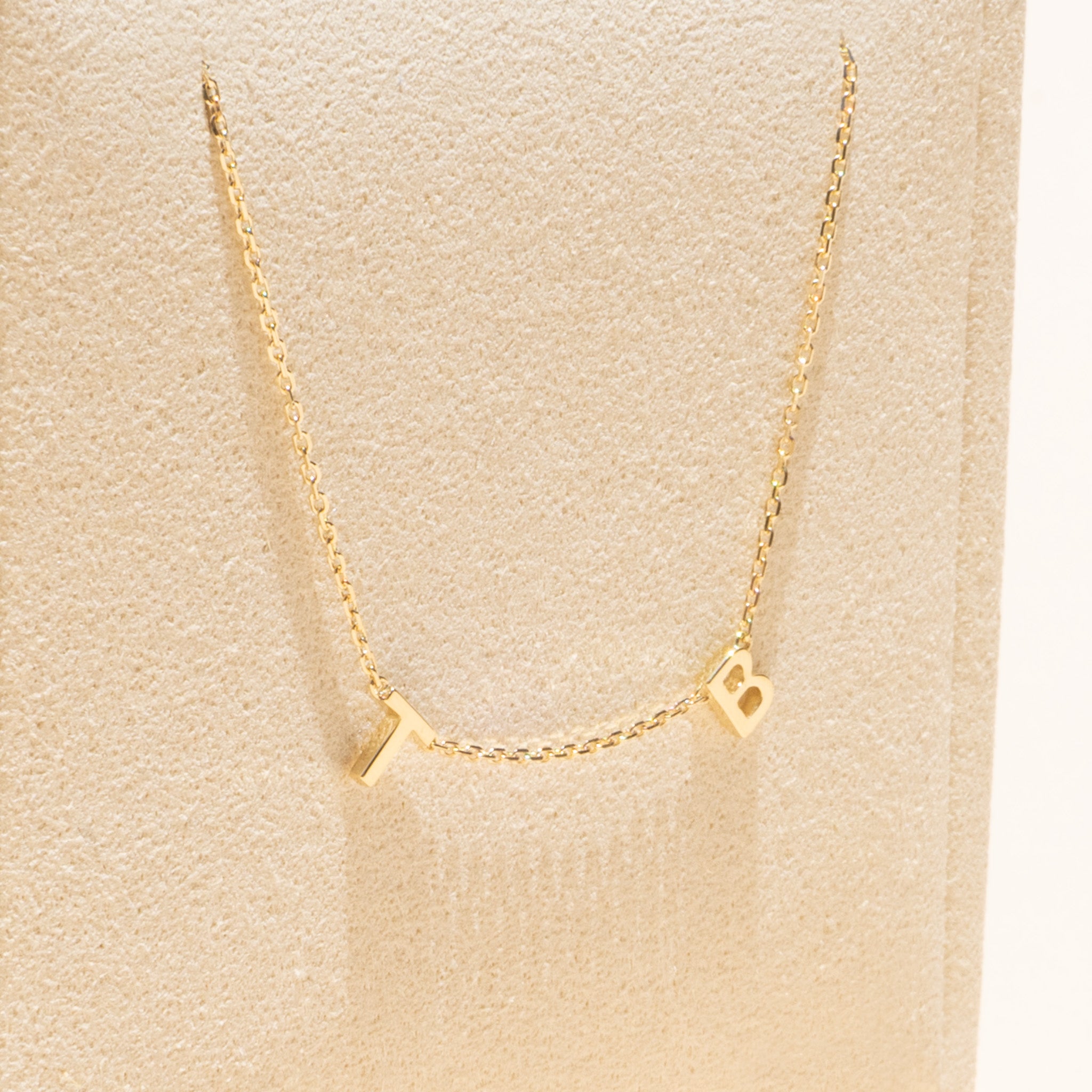 9K Solid Gold Petite Initial Necklace