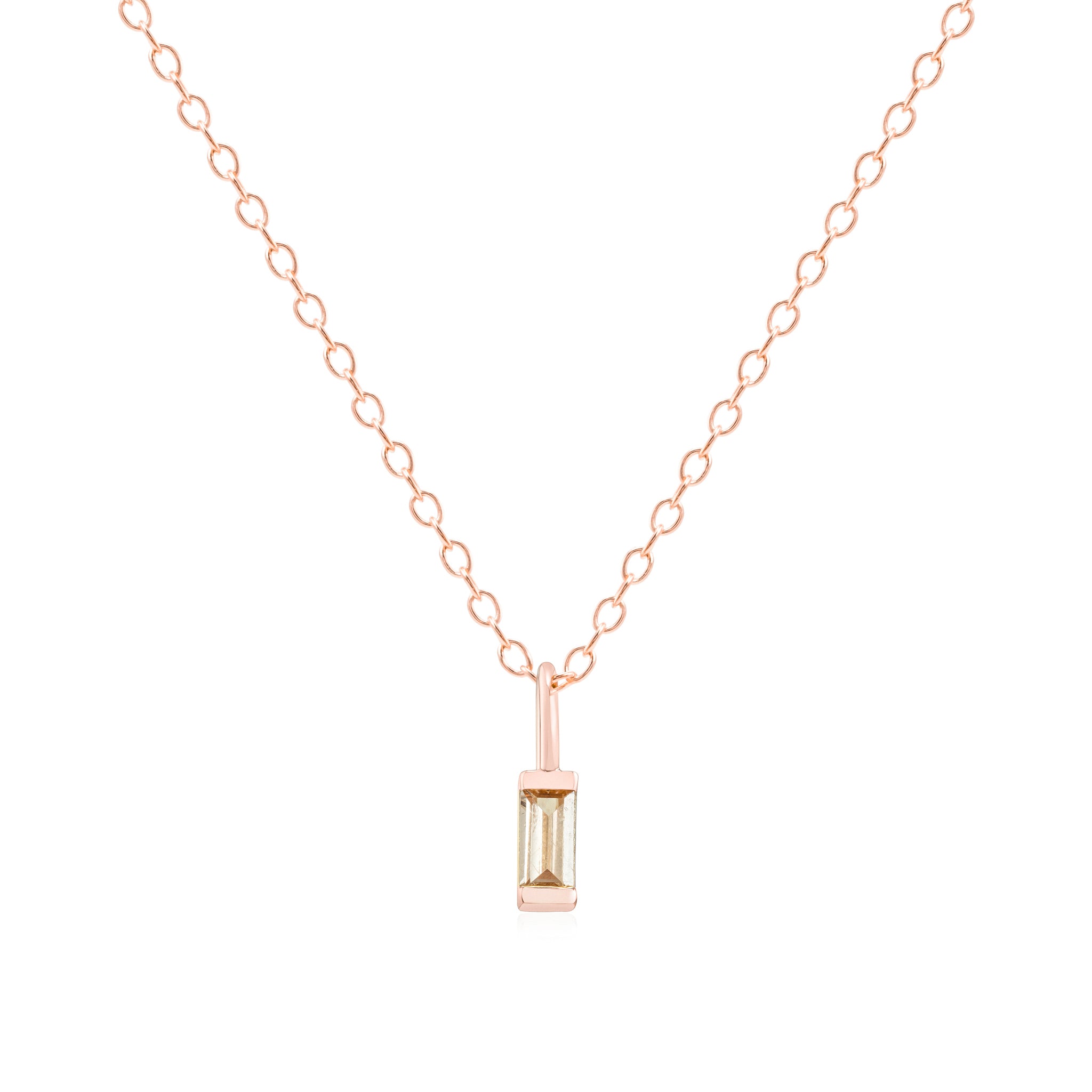 November Birthstone Necklace - rose gold