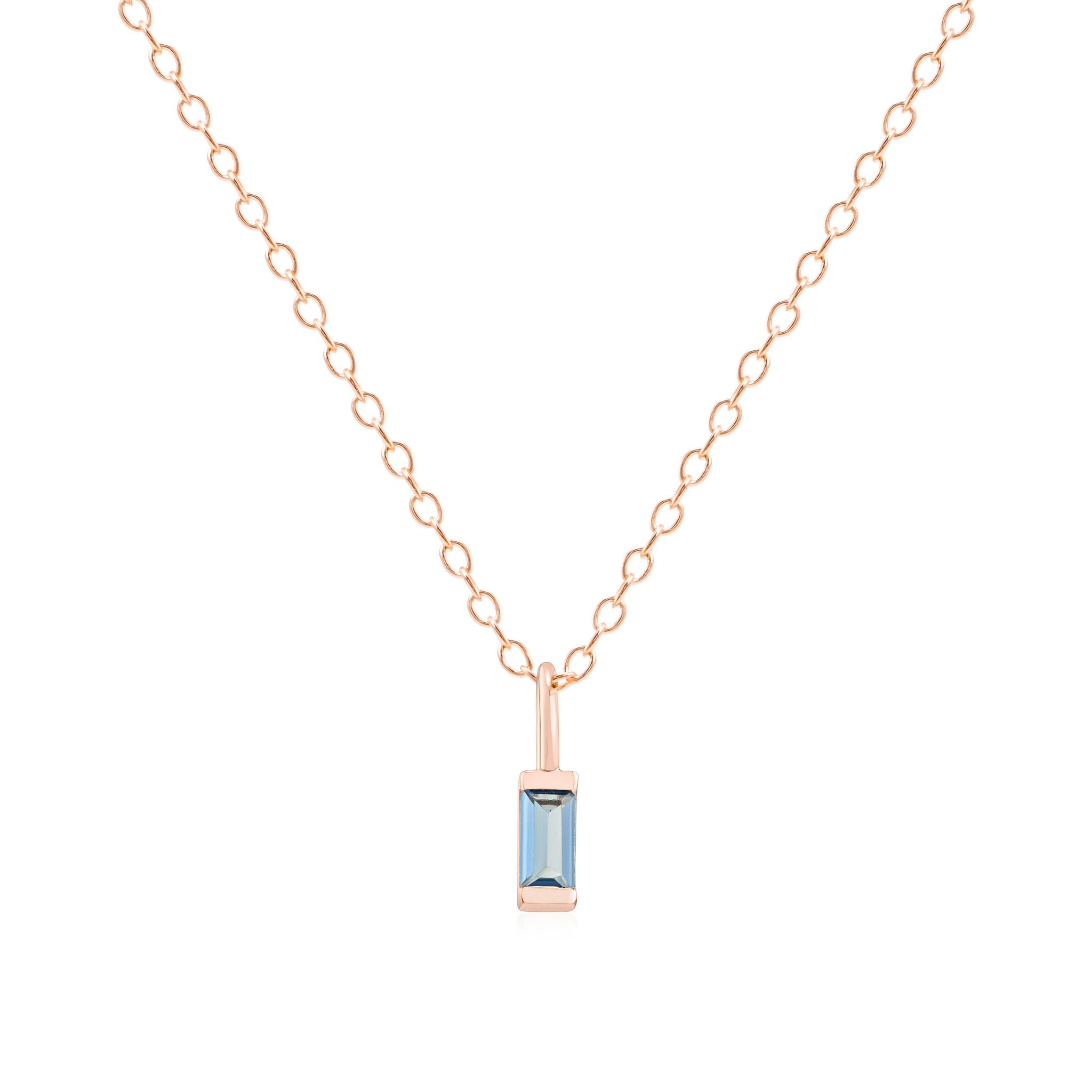 December Birthstone Necklace - Rose Gold