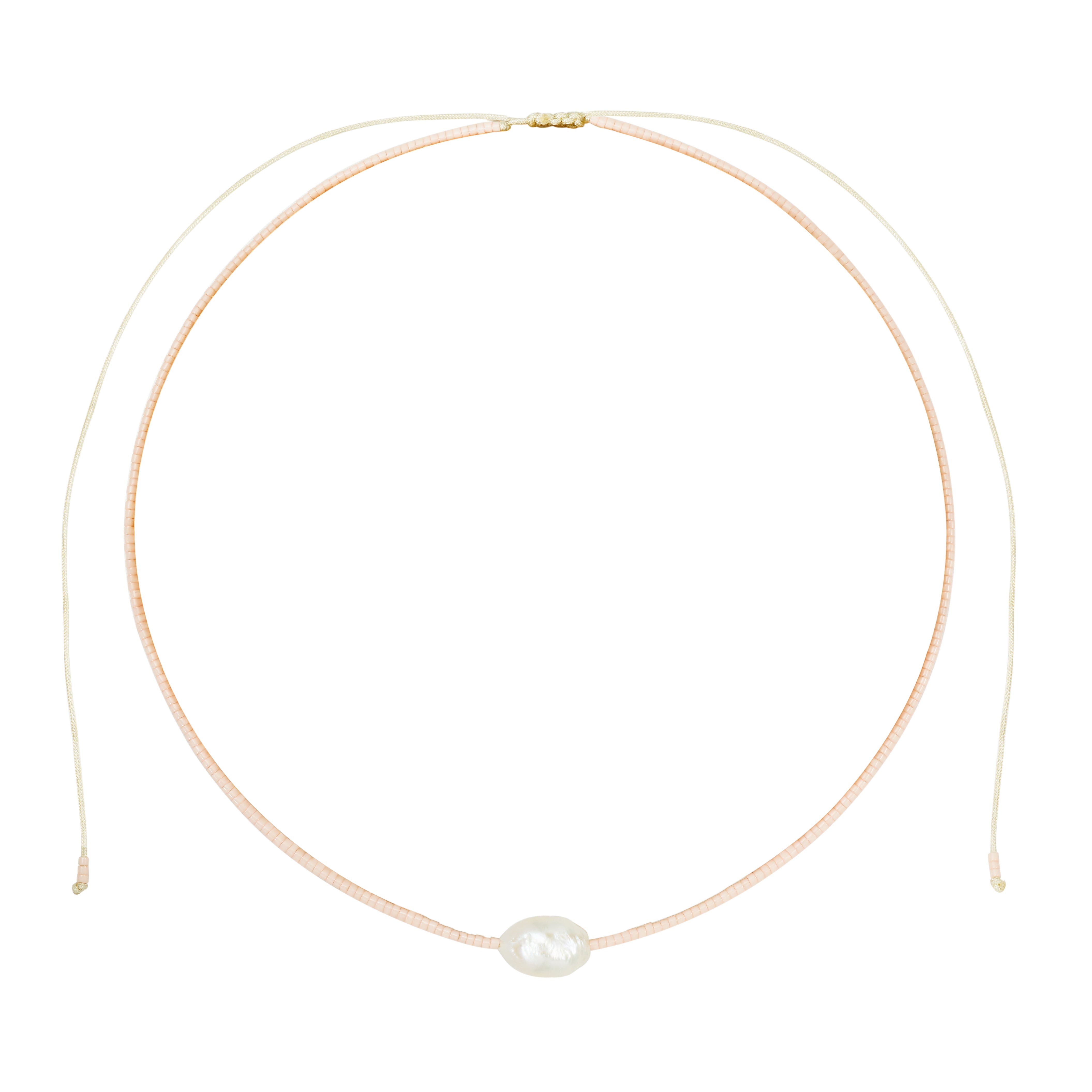 Light Pink Pearl Beaded Choker