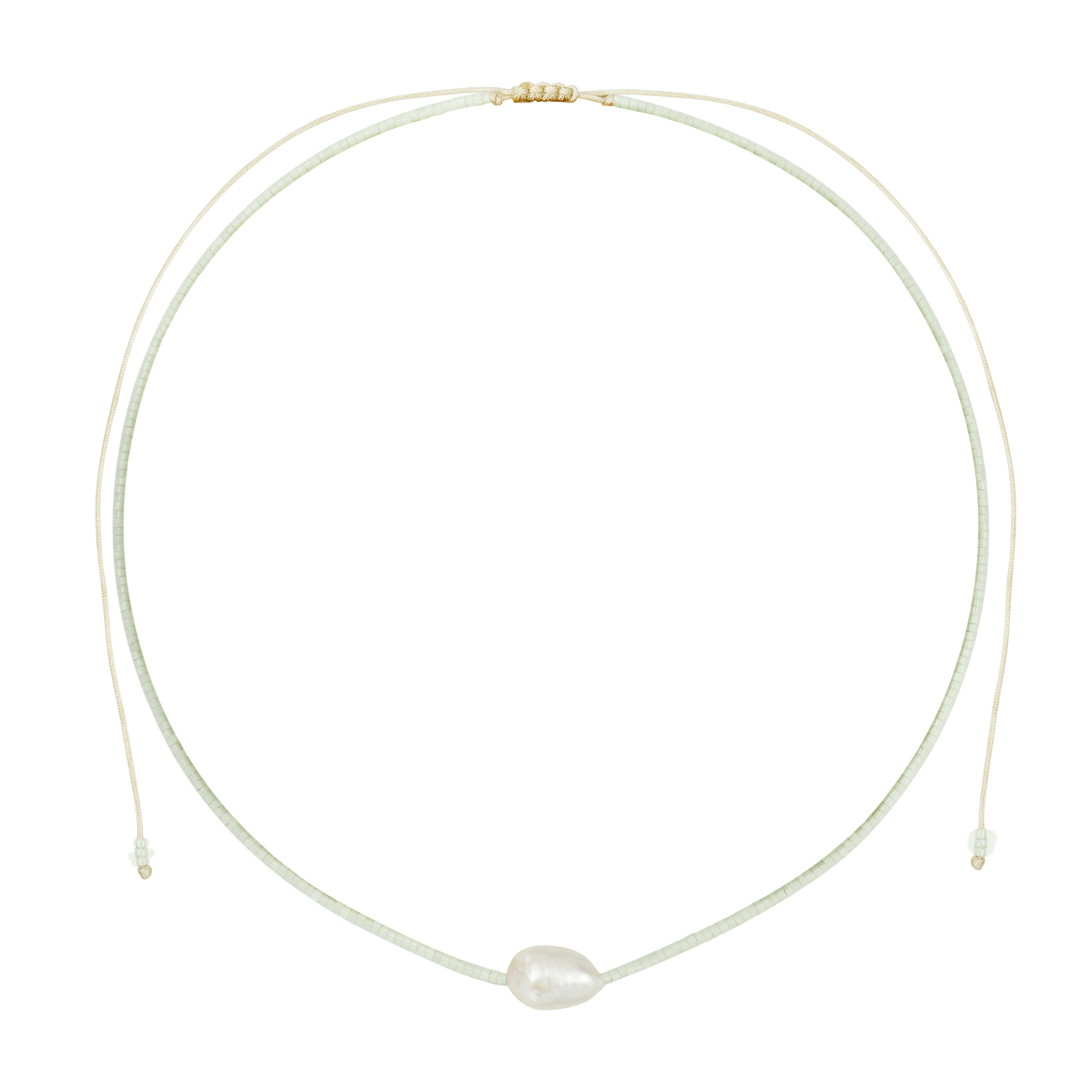 Mint Pearl Beaded Choker