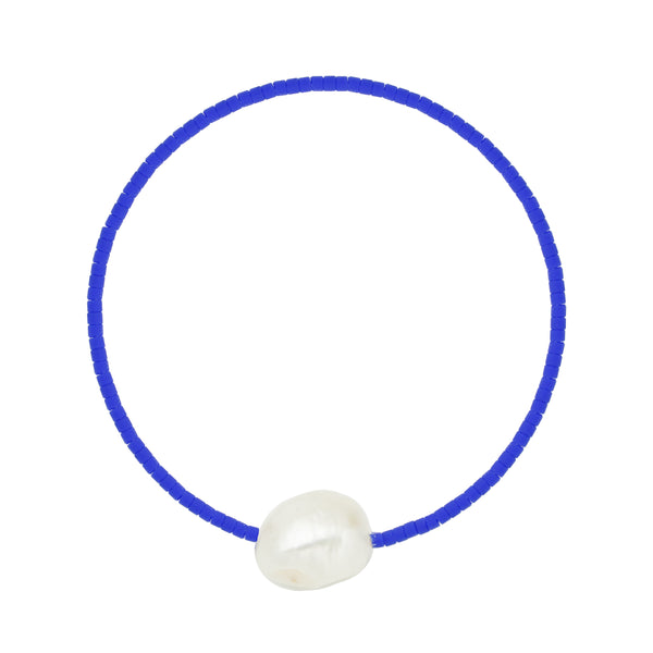 Cobalt Blue Freshwater Pearl Beaded Bracelet