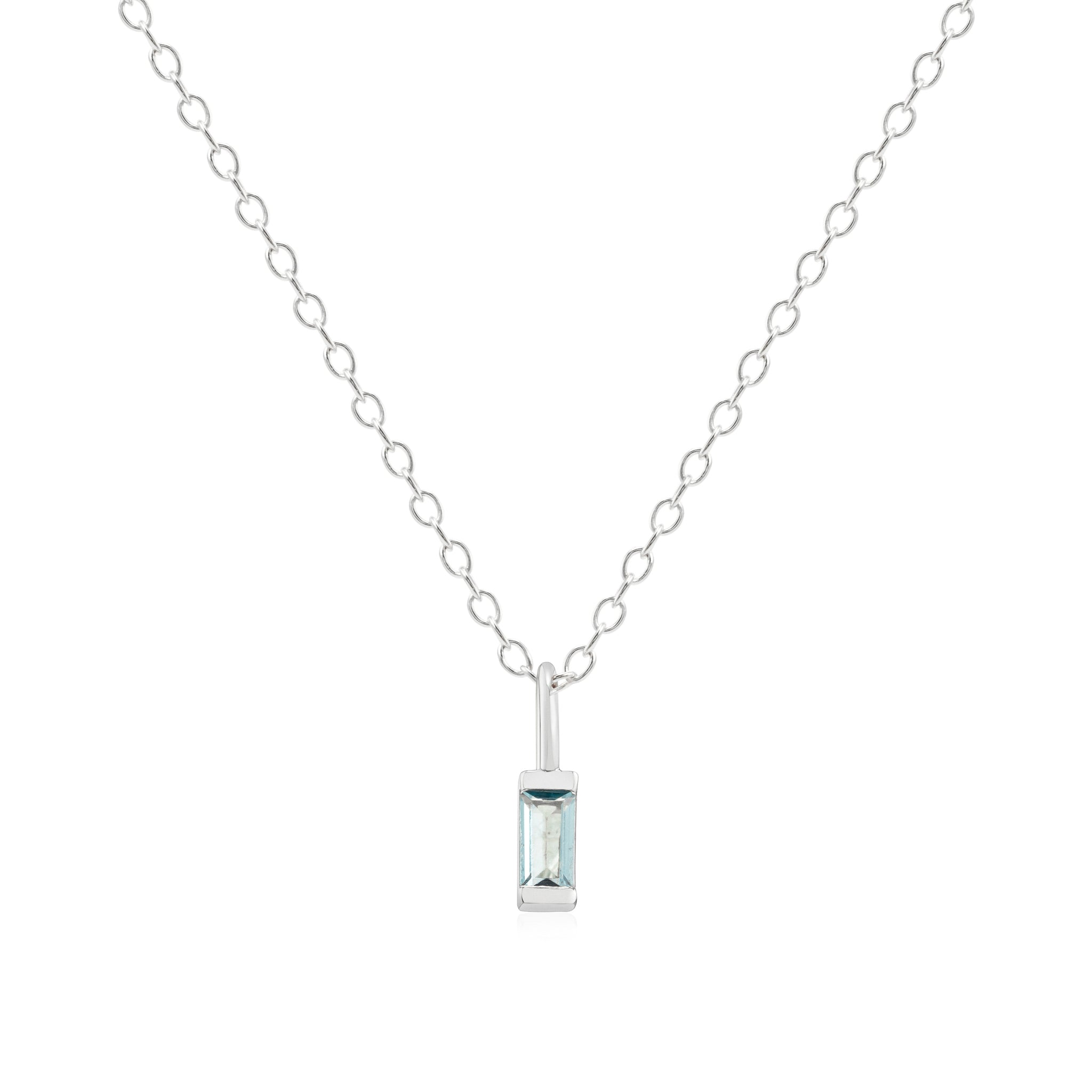 March Birthstone Necklace - silver