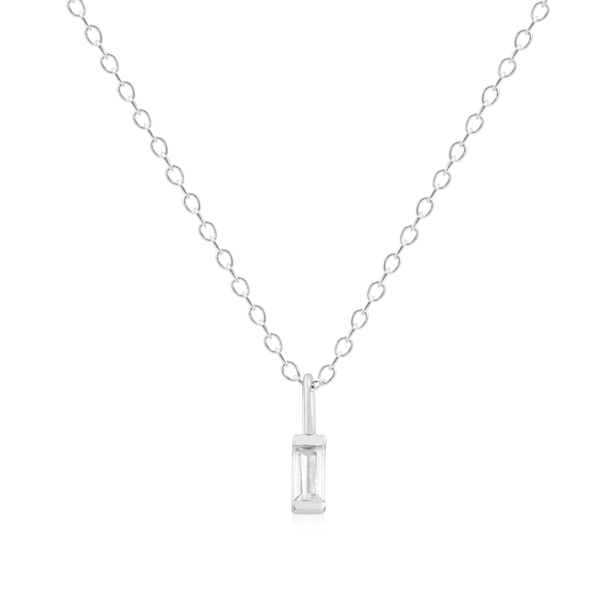 Silver April Birthstone Necklace - Mint Kiss