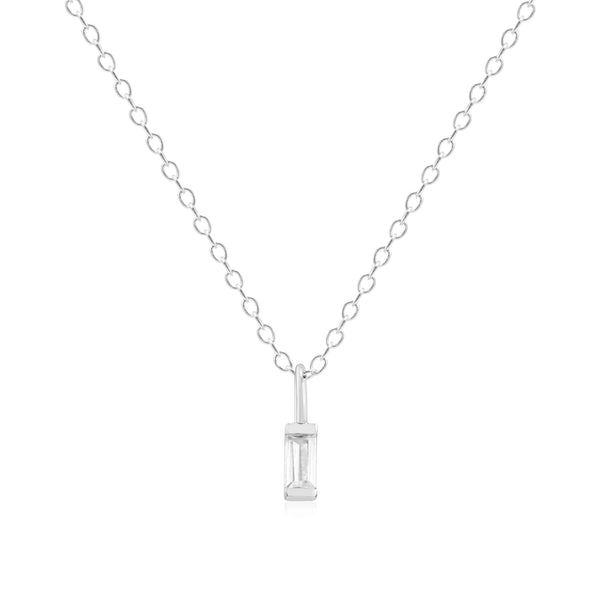 Silver April Birthstone Necklace - Mint Kiss