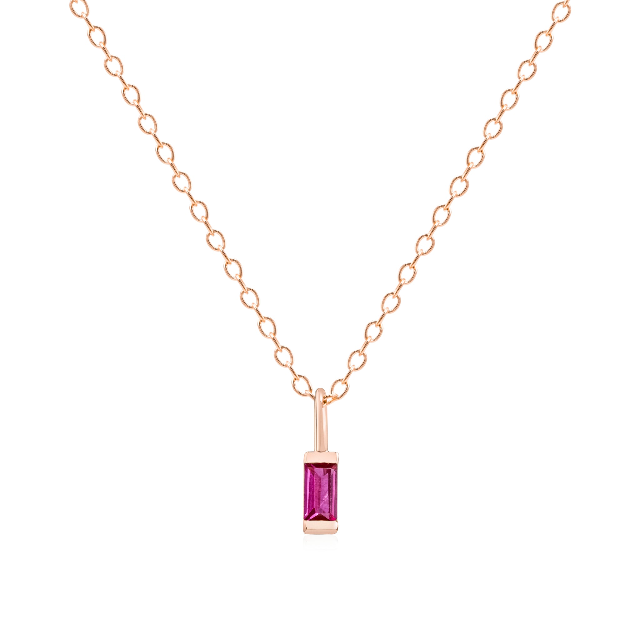 July Birthstone Necklace - rose gold