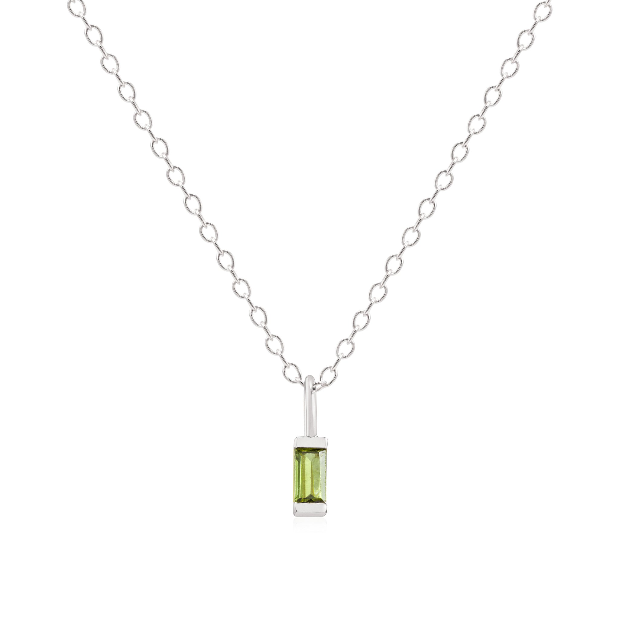 August Birthstone Necklace - silver