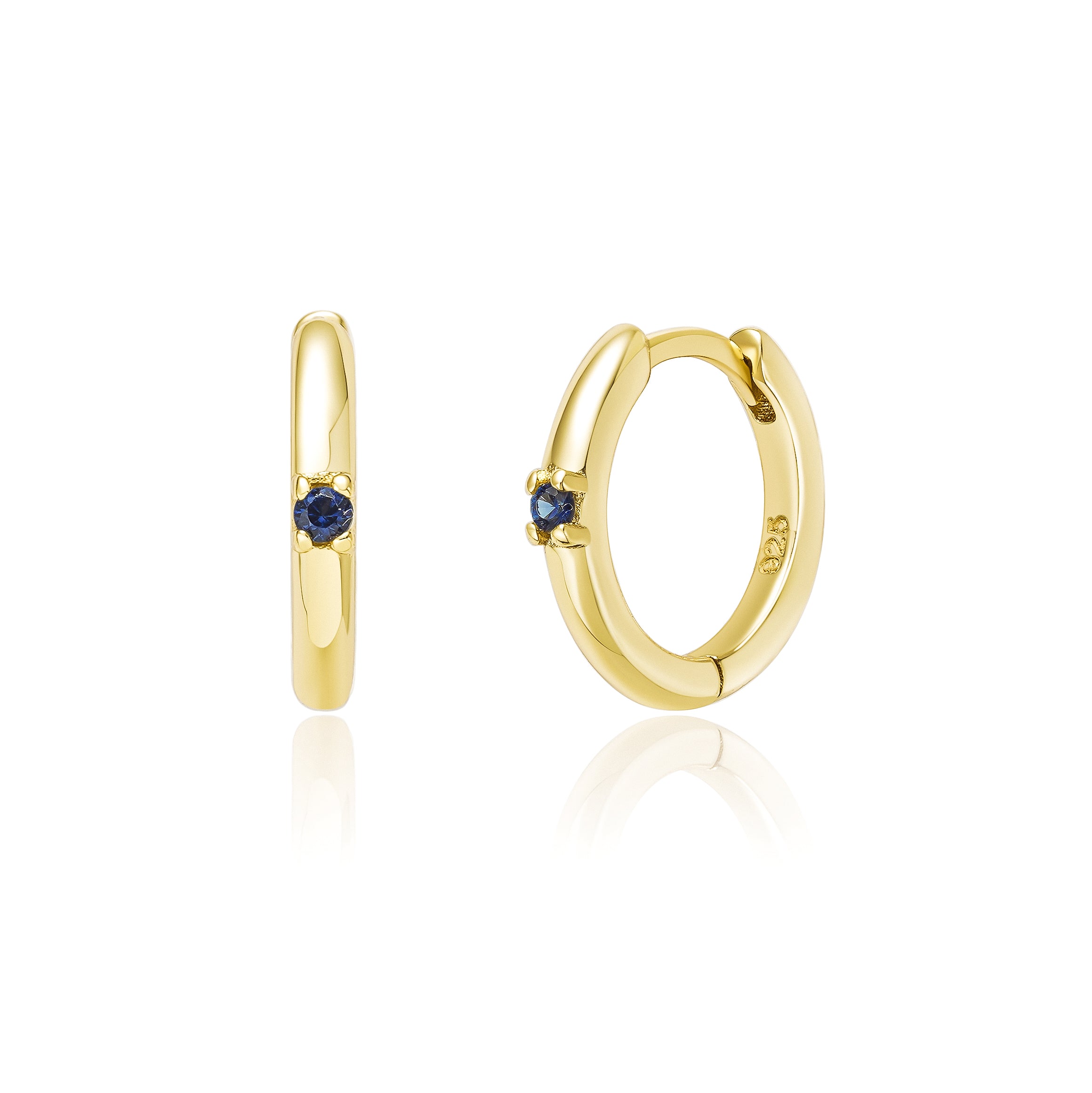 September Birthstone Hoops Earrings - 18K Gold