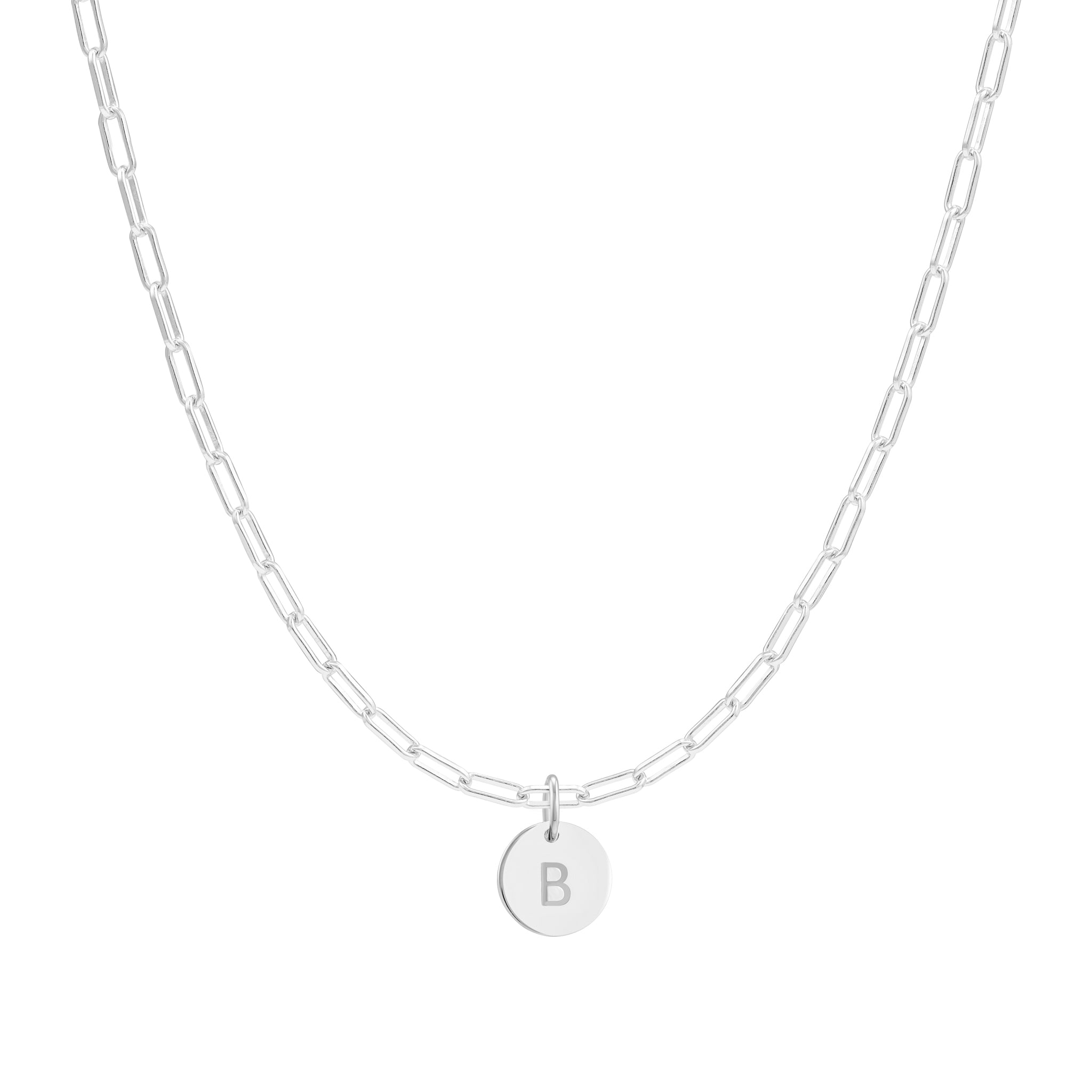 Silver Link Chain Initial Necklace
