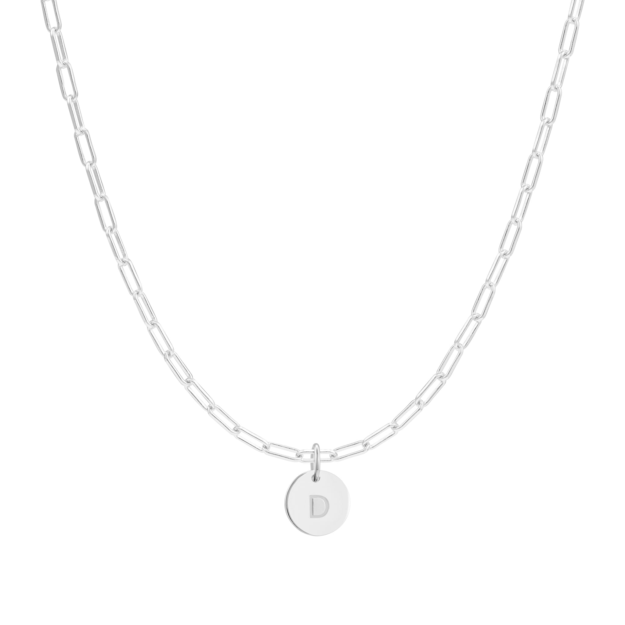 Silver Link Chain Initial Necklace
