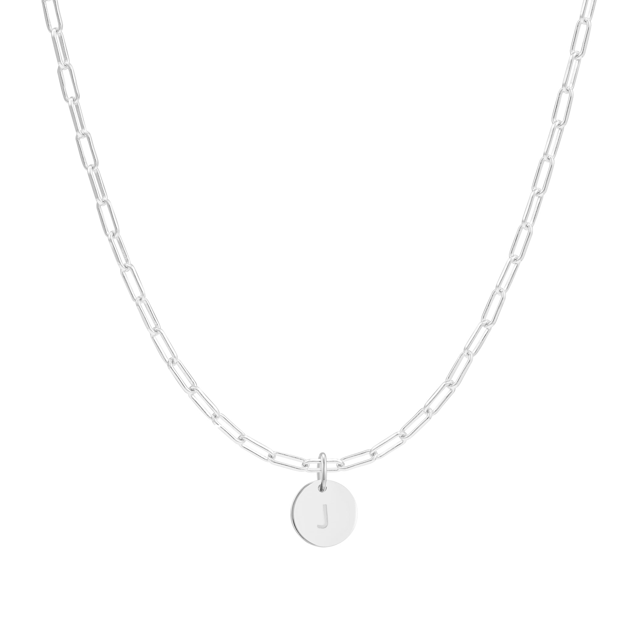 Silver Link Chain Initial Necklace