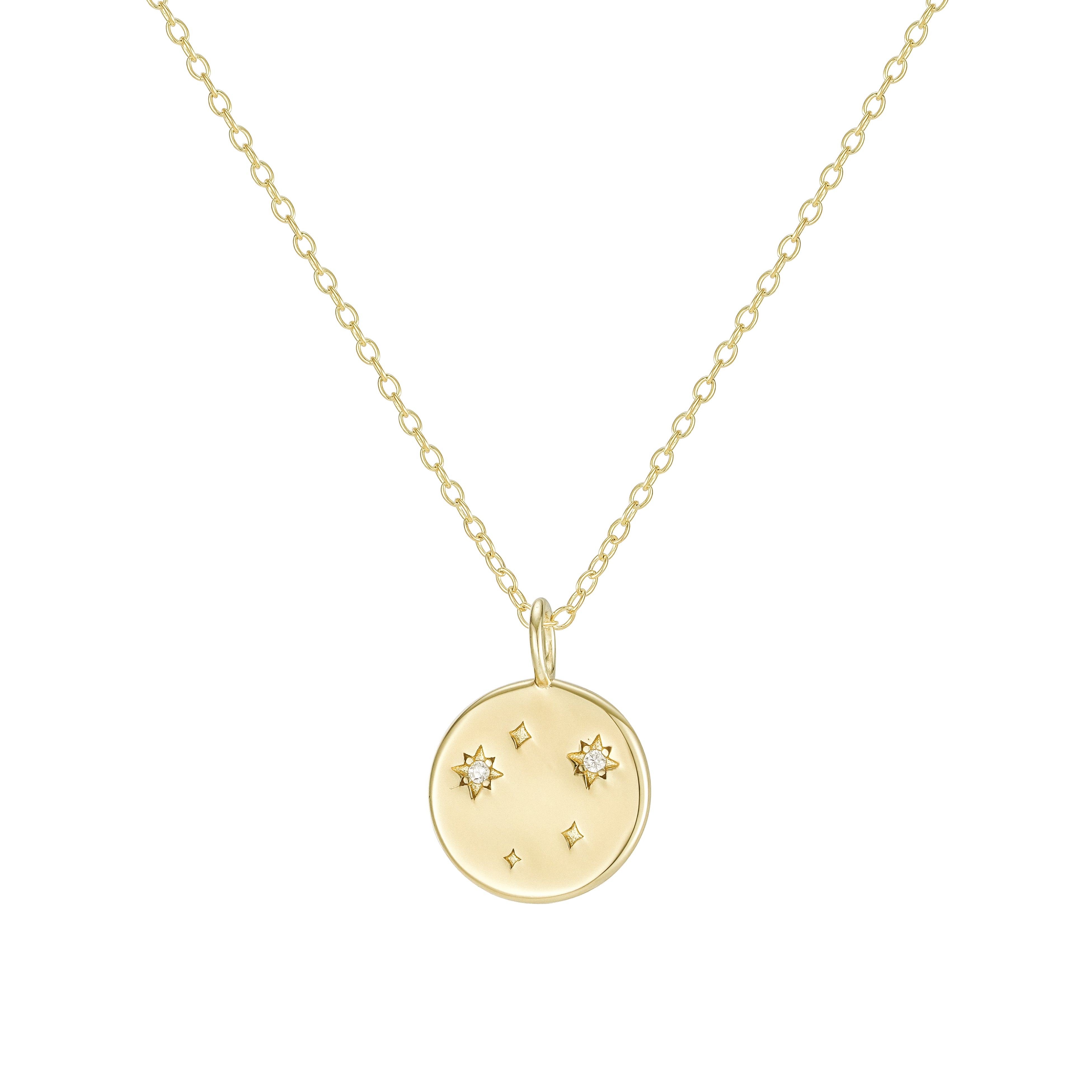 Gold Libra Zodiac Constellation Necklace