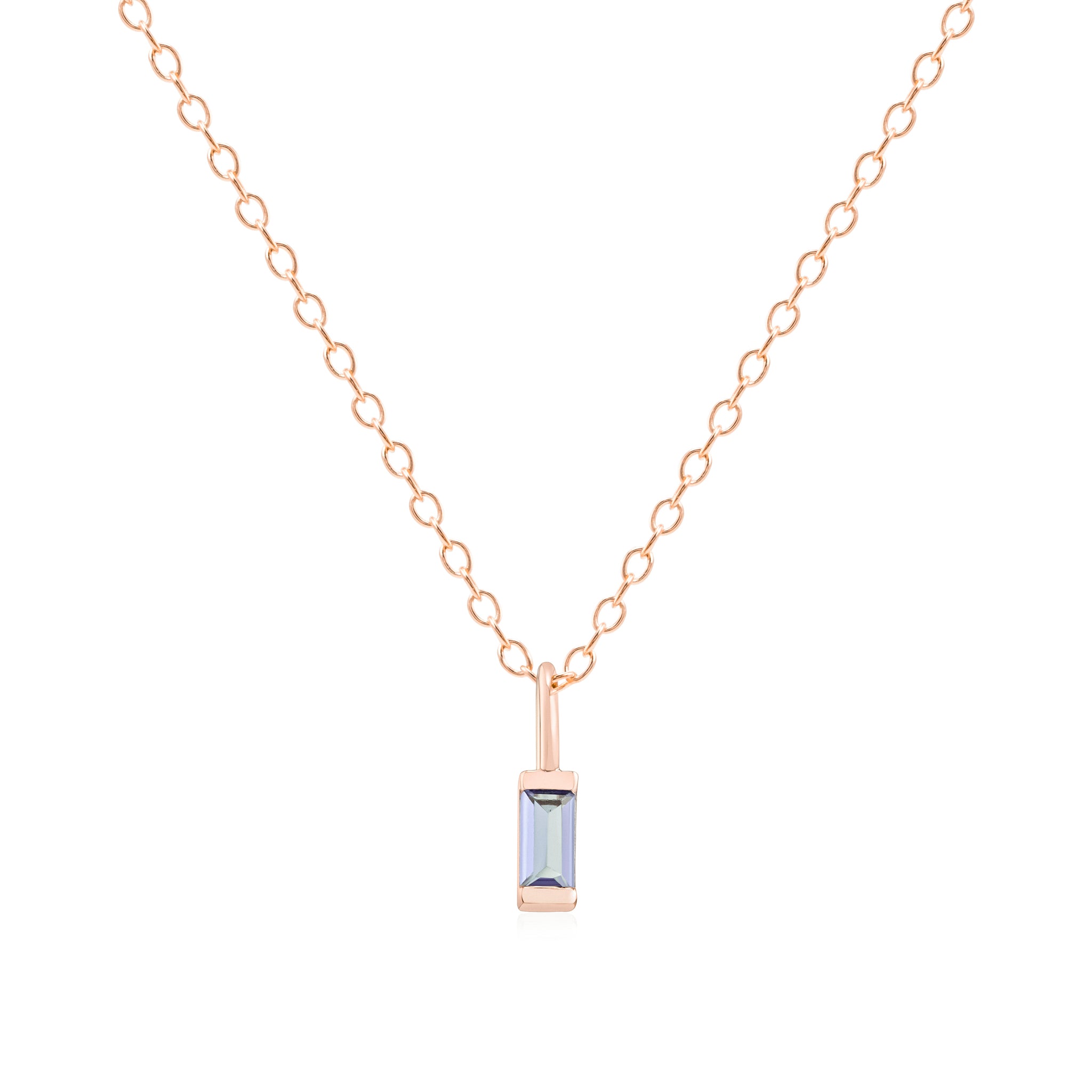February Birthstone Necklace - Rose Gold