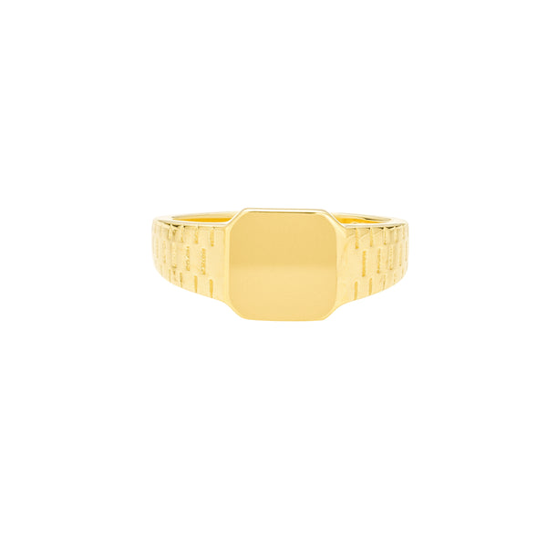 Gold Chain Band Signet Ring