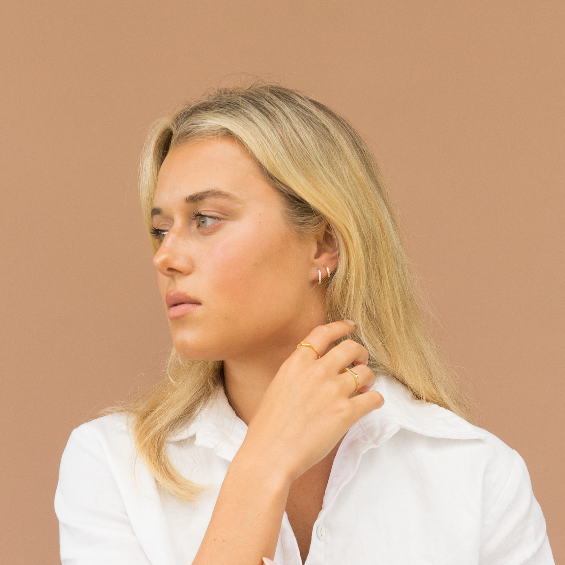 Gold Cubic Zirconia Pavè Sleepers