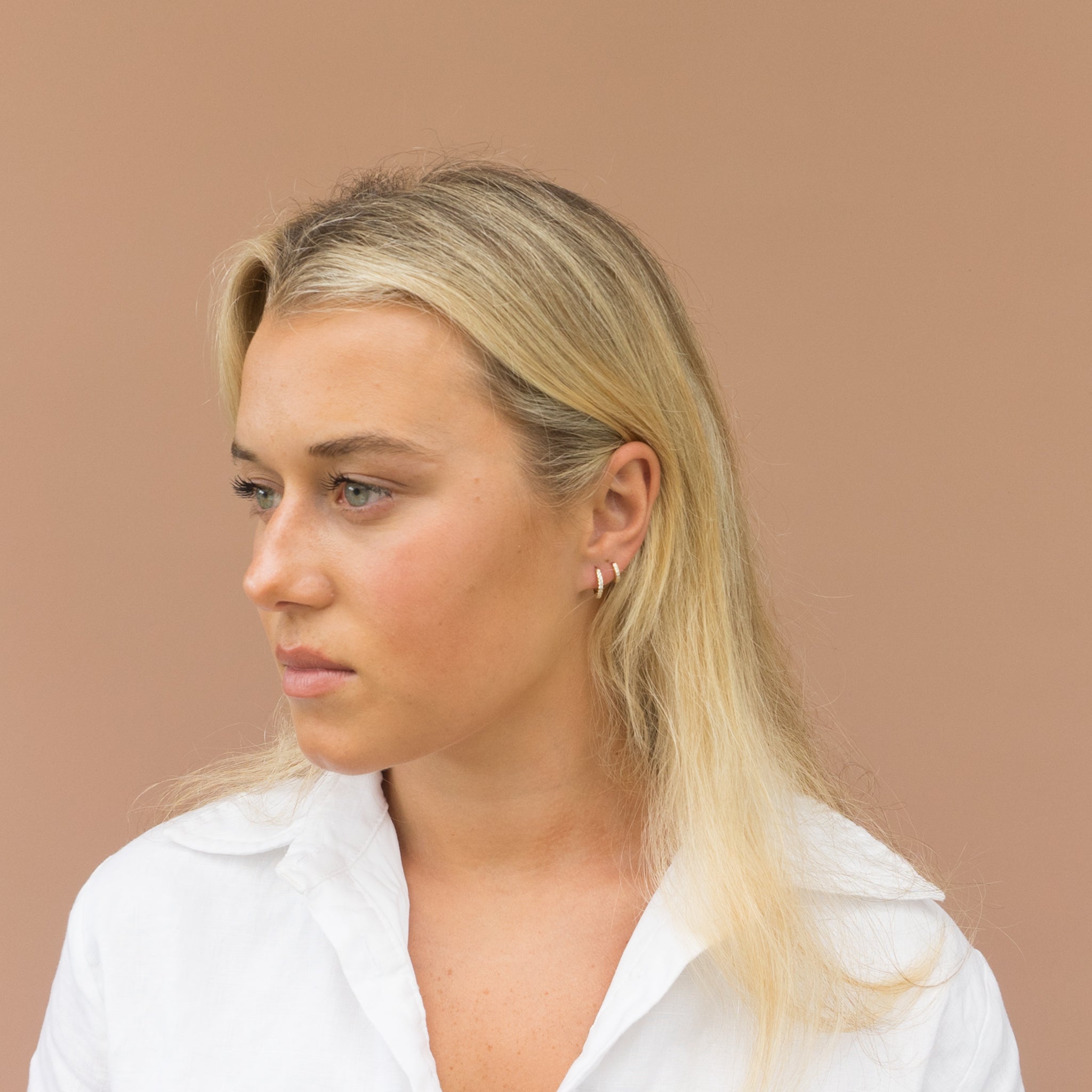 Gold Cubic Zirconia Pavè Sleepers