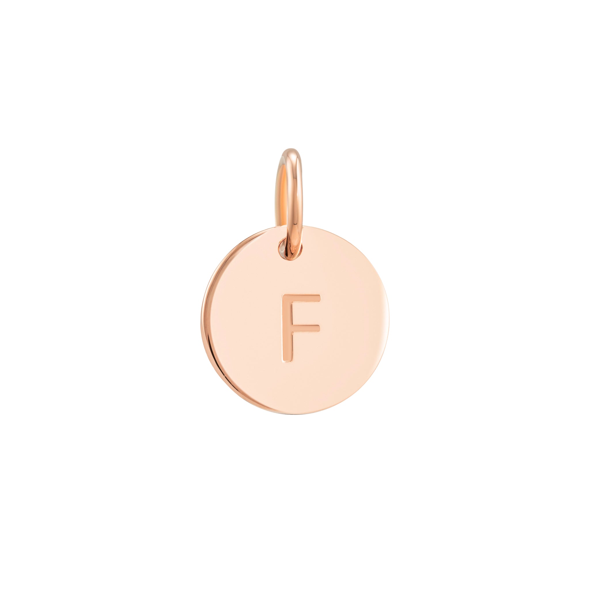 Rose Gold Initial Disc Pendant