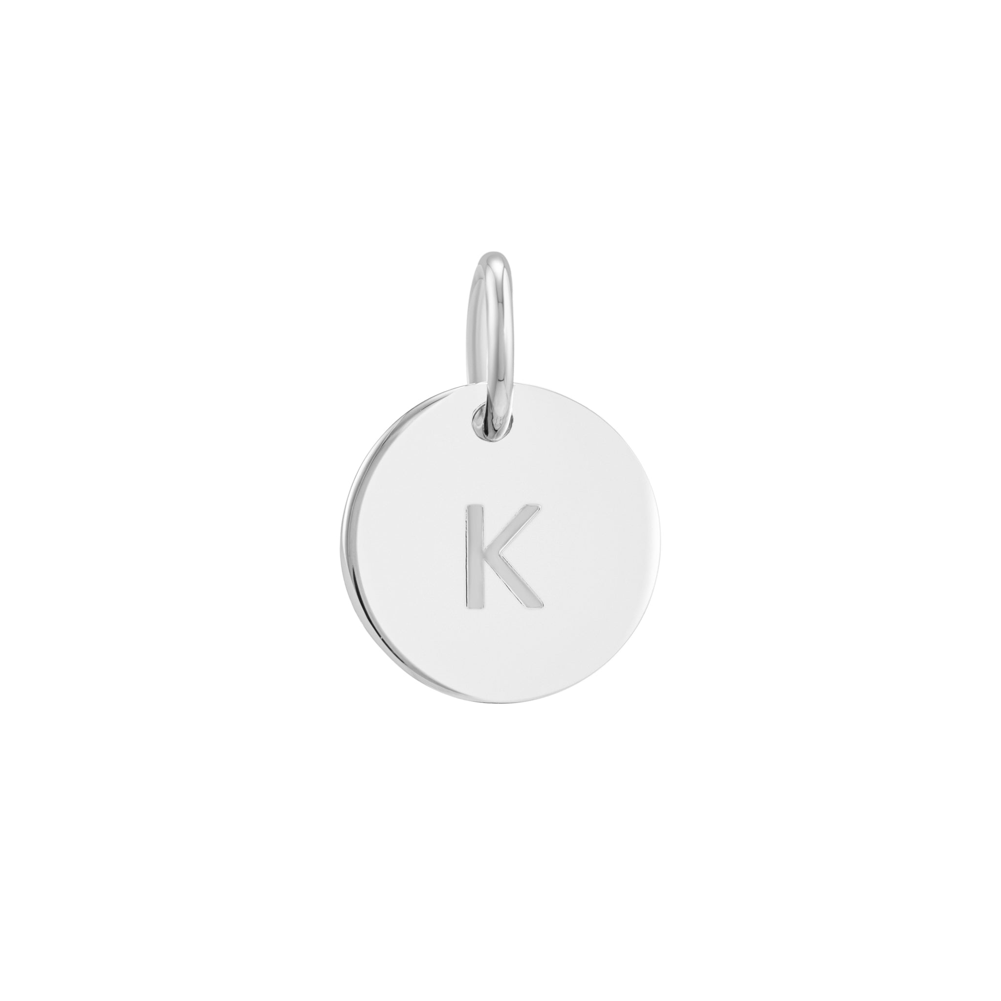Silver Initial Disc Pendant