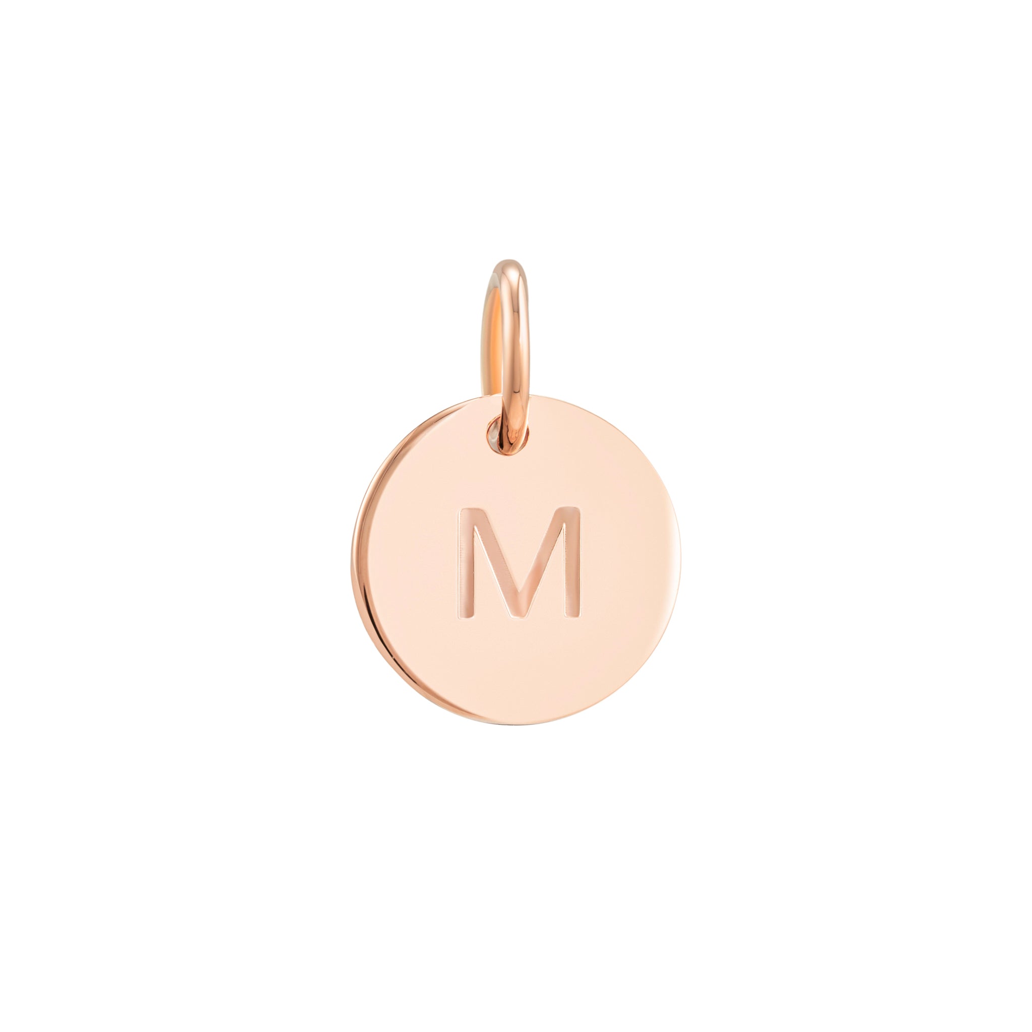 Rose Gold Initial Disc Pendant