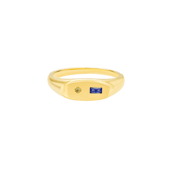 Gold Earth & Sea Signet Ring