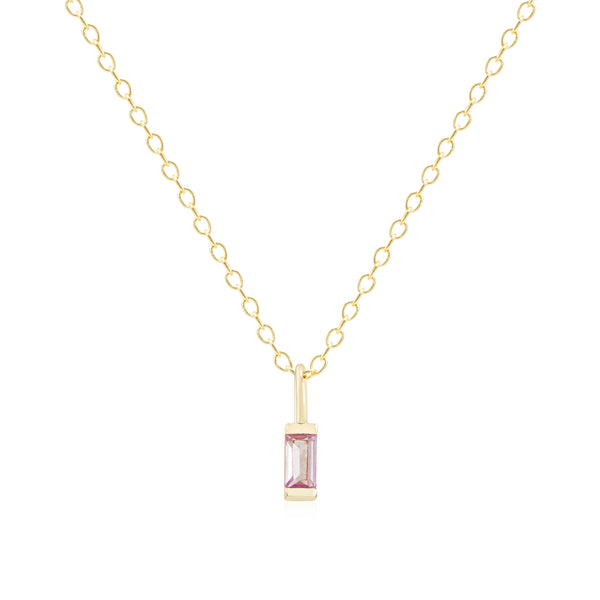 October Birthstone Necklace - gold