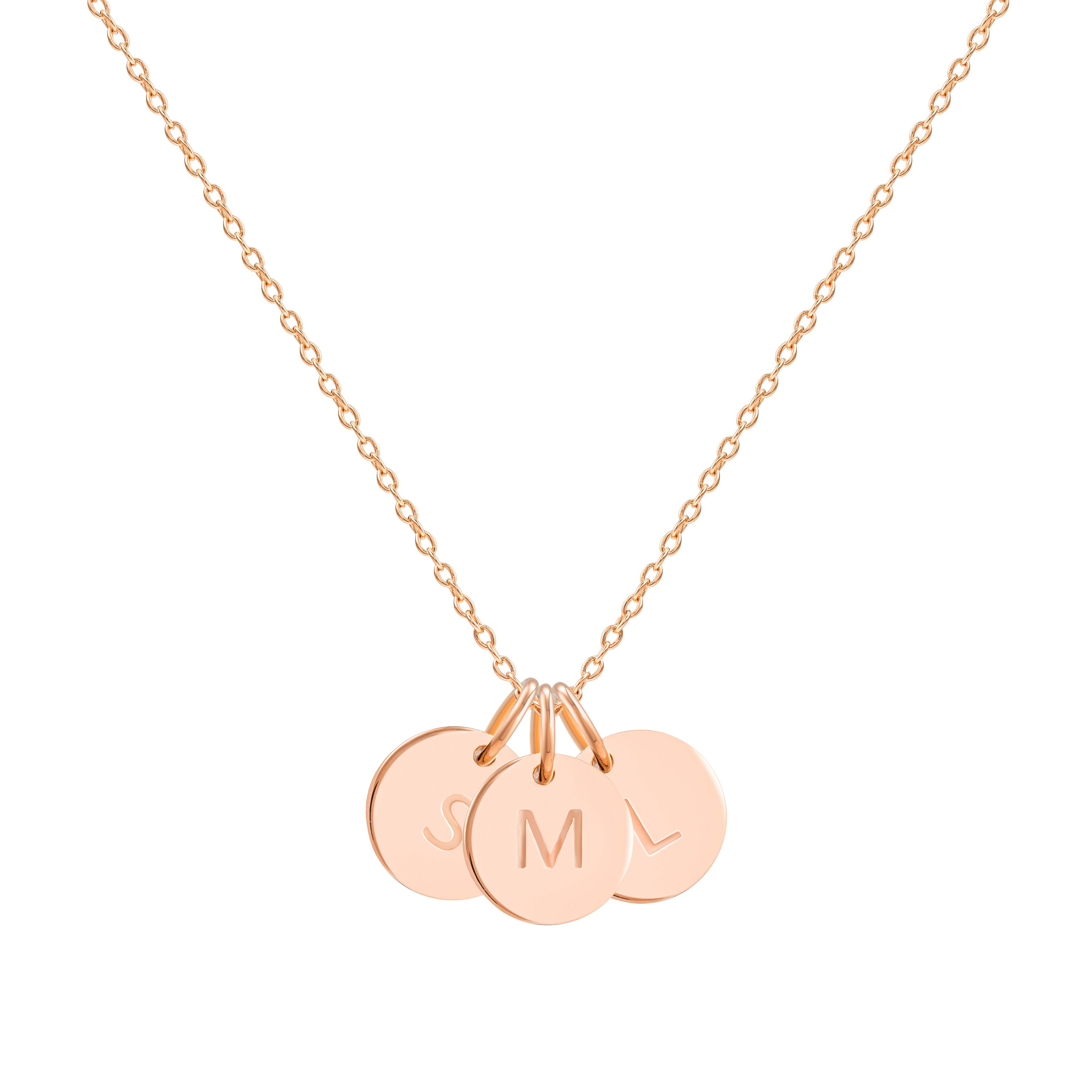 Rose Gold Initial Disc Necklace