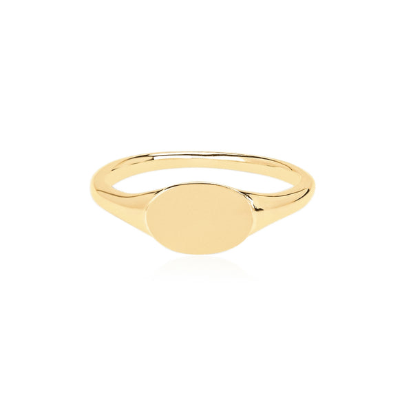 Gold Plain Signet Ring
