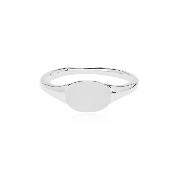 Silver Plain Signet Ring