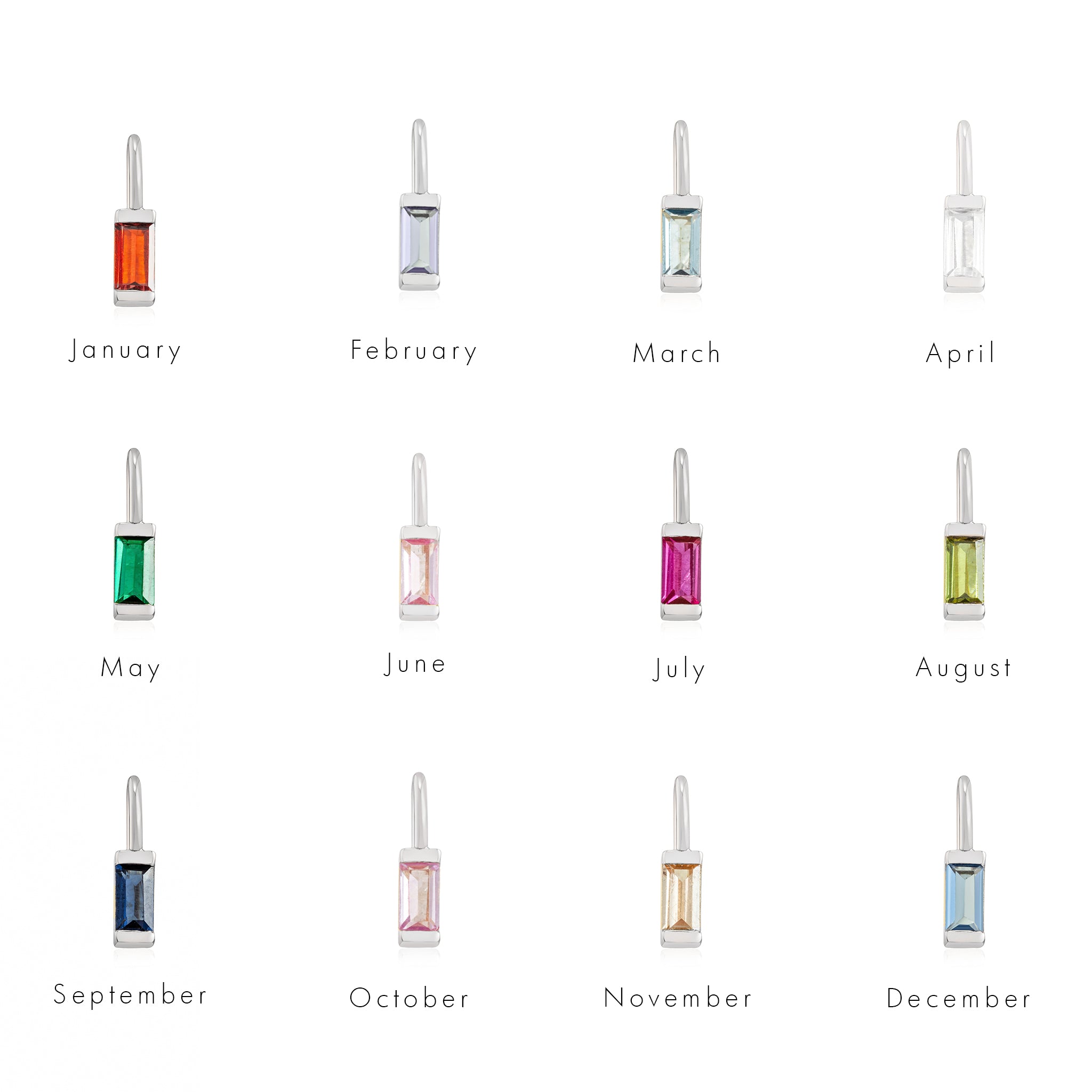 January Birthstone Necklace - silver