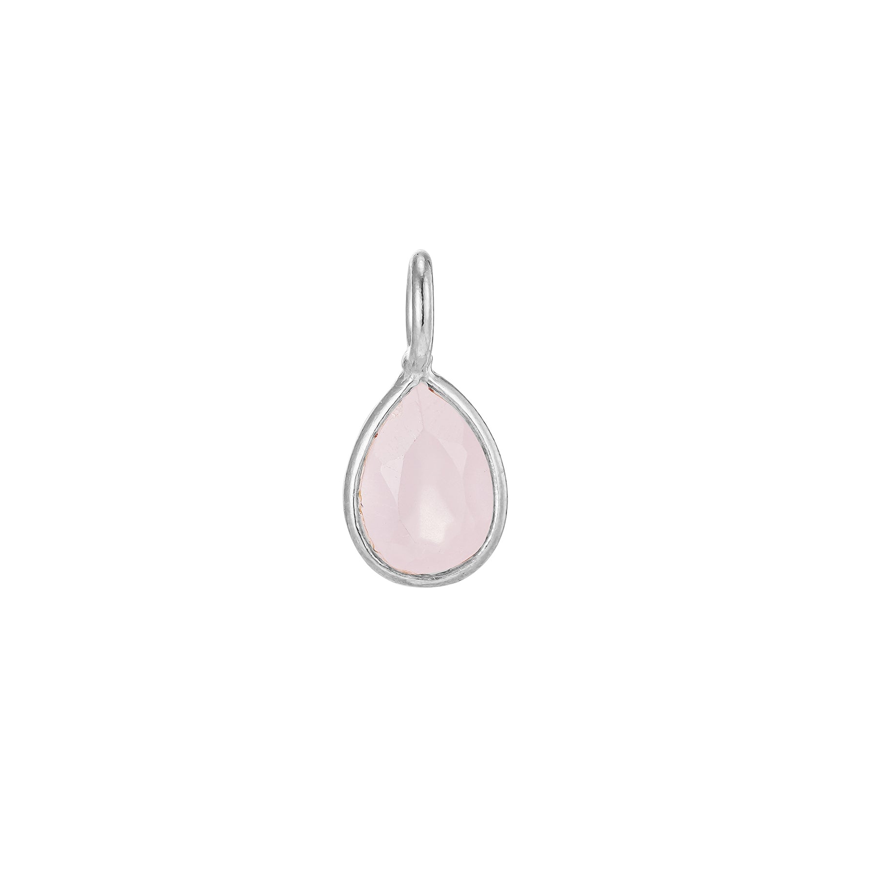 Silver Rose Quartz Teardrop Pendant