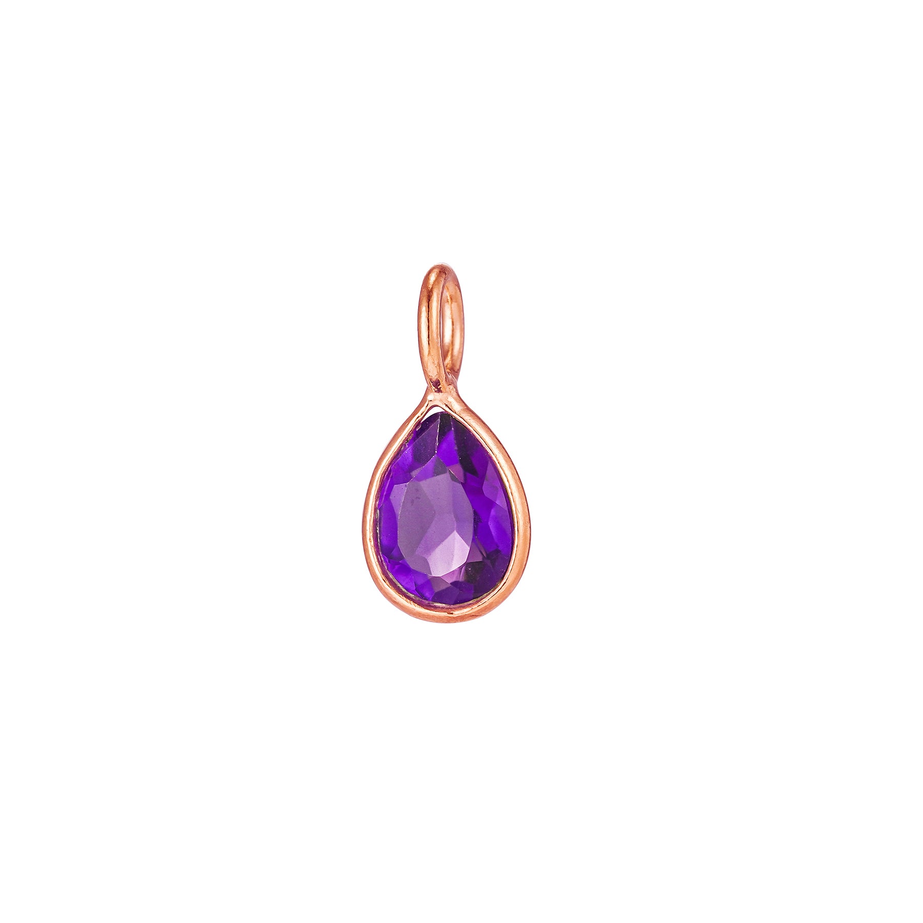 Rose Gold Amethyst Teardrop Pendant