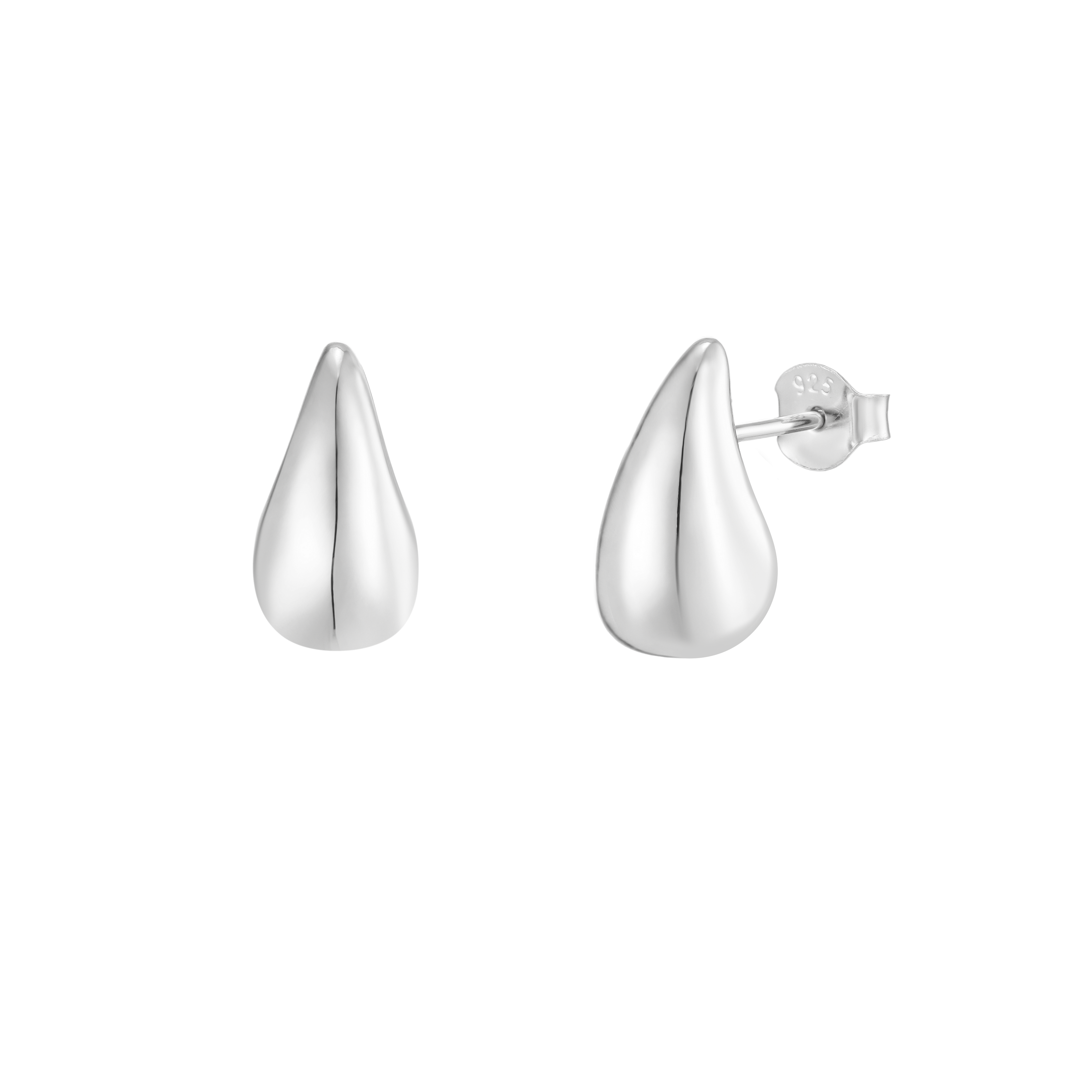 Silver Water Drop Studs