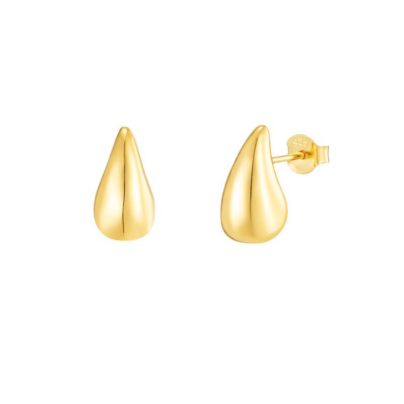 Small Gold Water Drop Studs