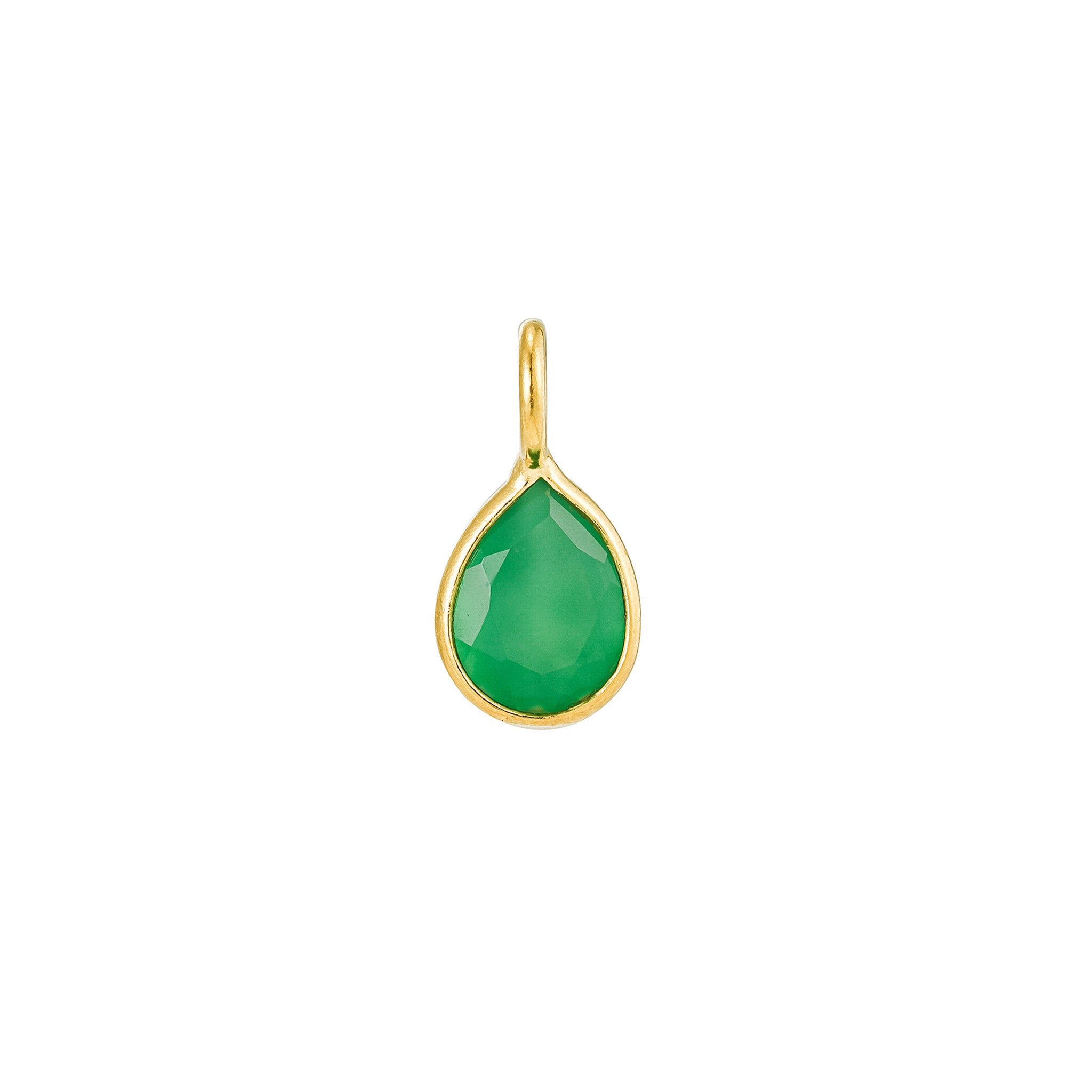 Gold Emerald Teardrop Pendant