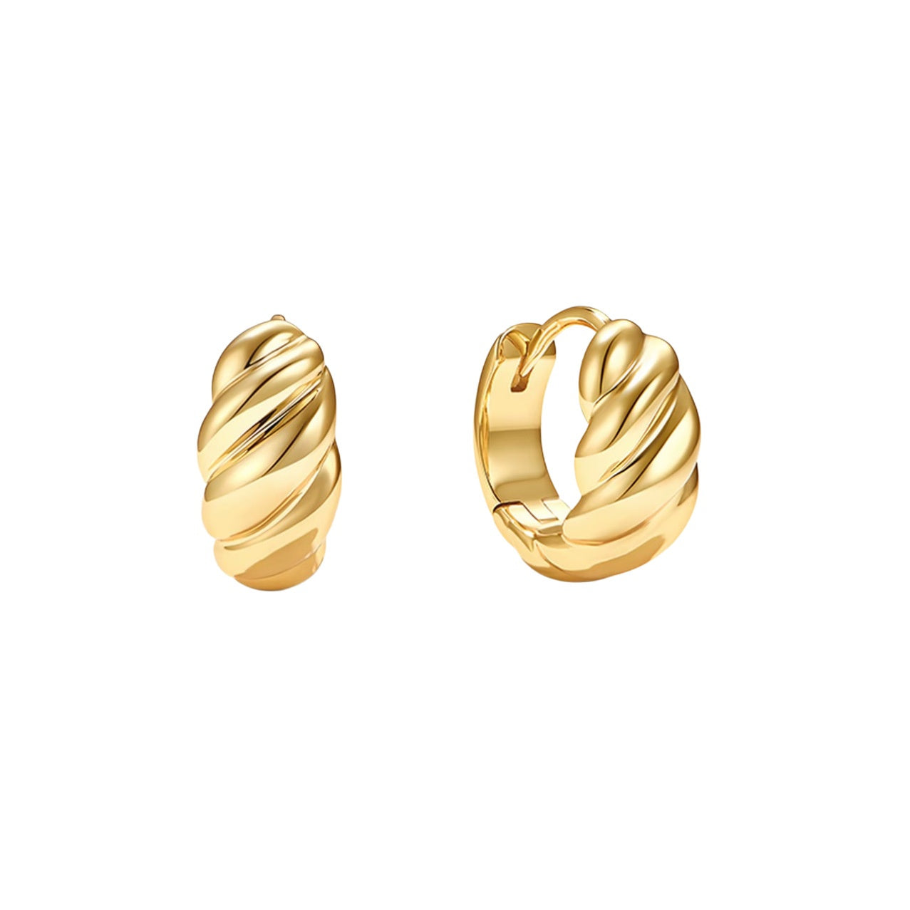 Gold Mini Twist Hoops | Waterproof