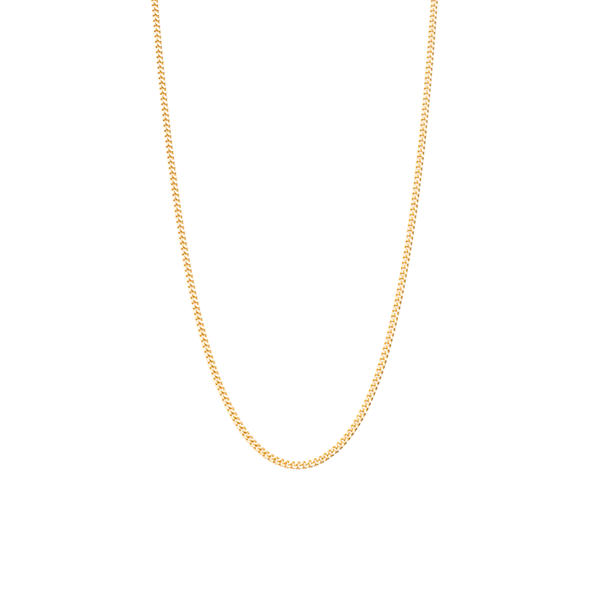 Gold Cuban Curb Chain Necklace