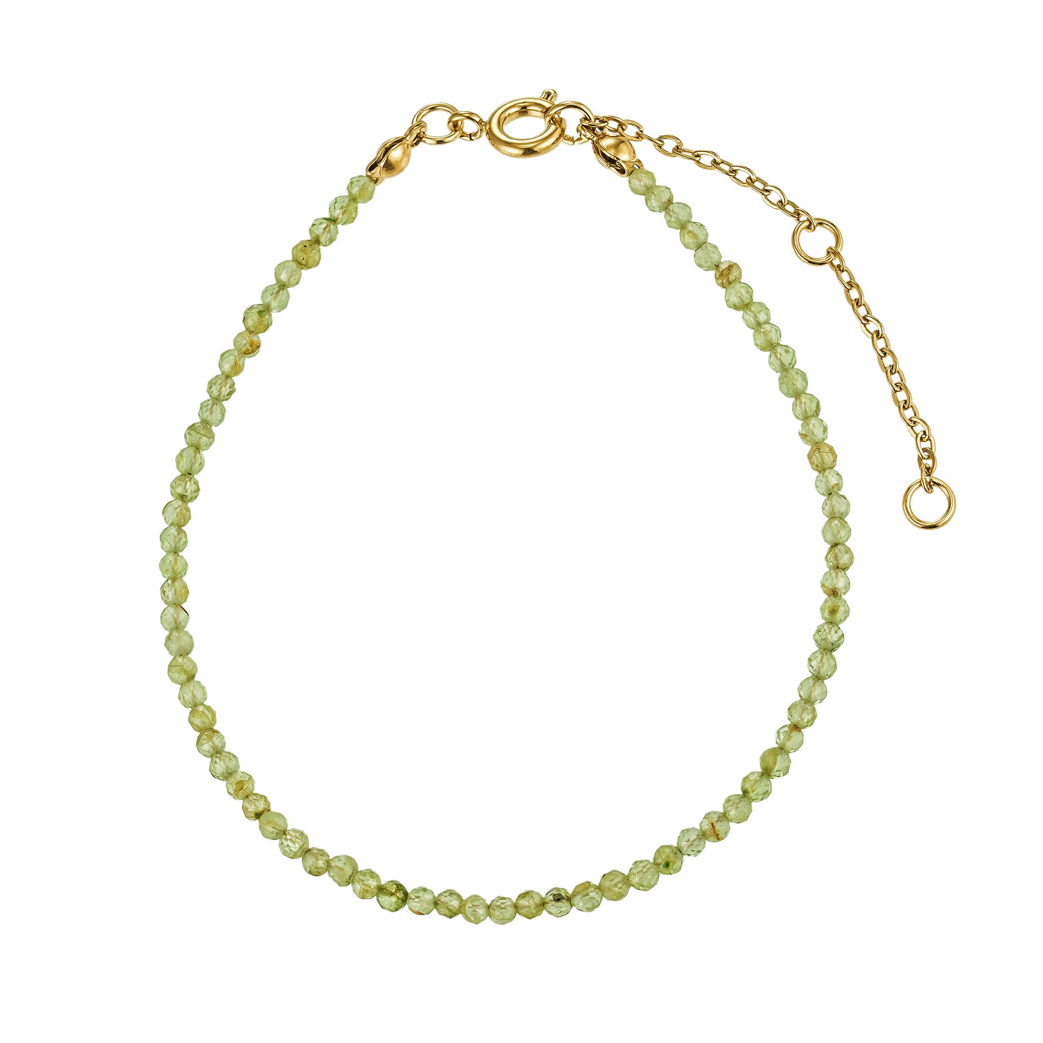 Gold Peridot Faceted Beaded Bracelet