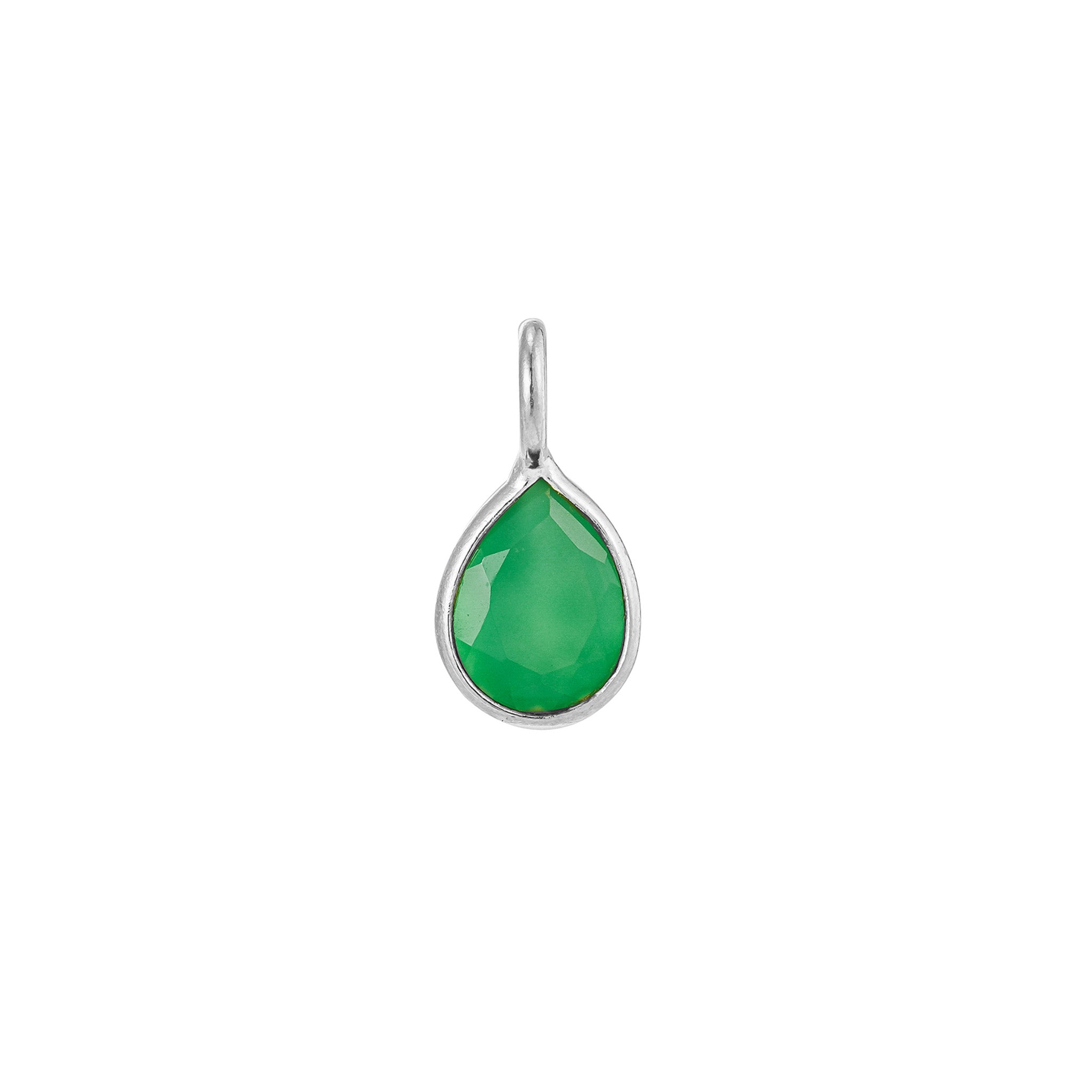 Silver Emerald Teardrop Pendant